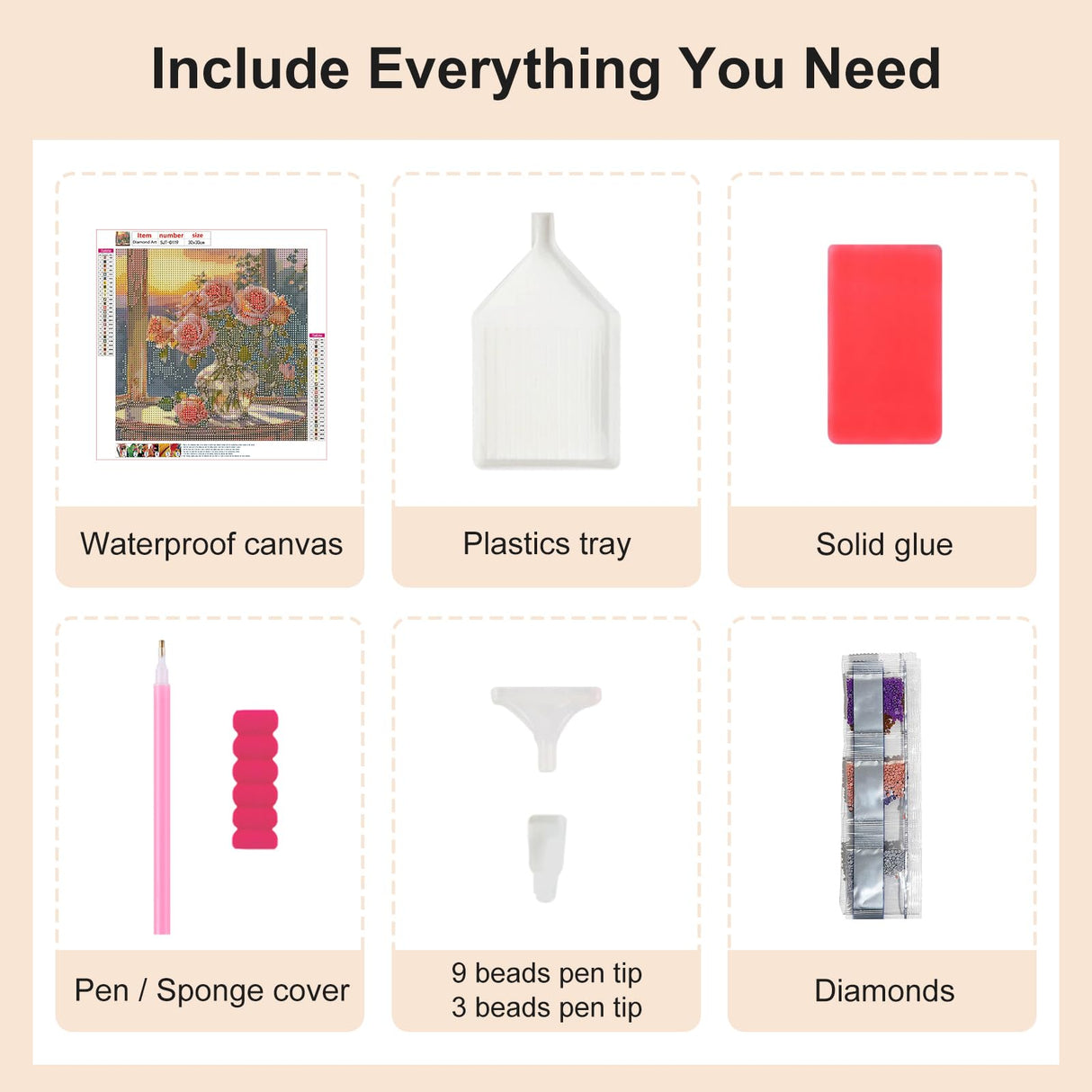 SJUTOUCI Diamond Painting Kits for Adults, Rose Flower Diamond Art Kits for Beginners, 5D DIY Full Drill Gem Craft Art for Home Decor Gift 11.8x11.8 inch SJUTOUCI