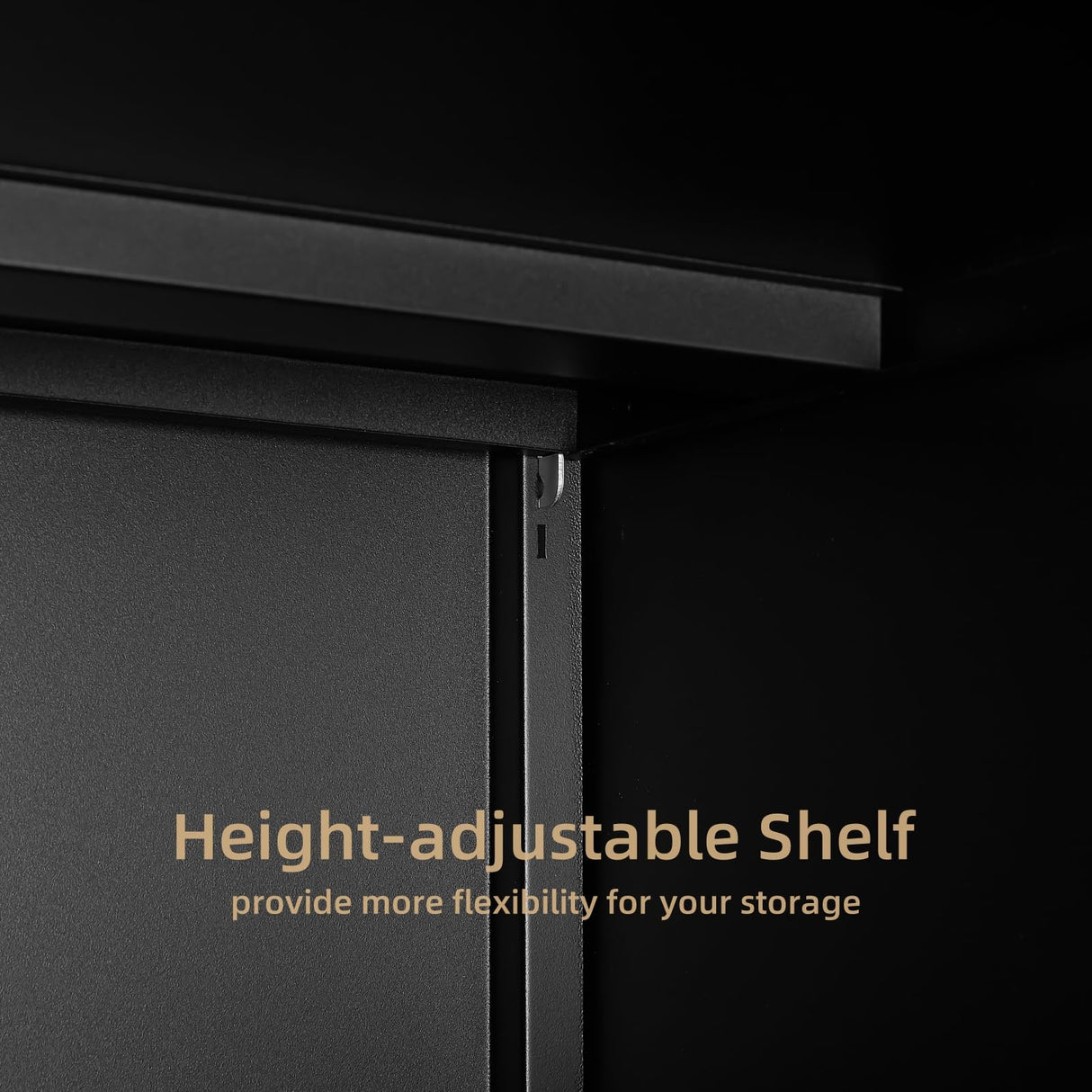 DKYNDSYN Metal Printer Stand with Storage Mobile File Cabinet on Wheels with Doors and Adjustable Shelf Rolling Printer Table Cart for Home Office Small Spaces Under Desk Printer Cabinet (Black) DKYNDSYN