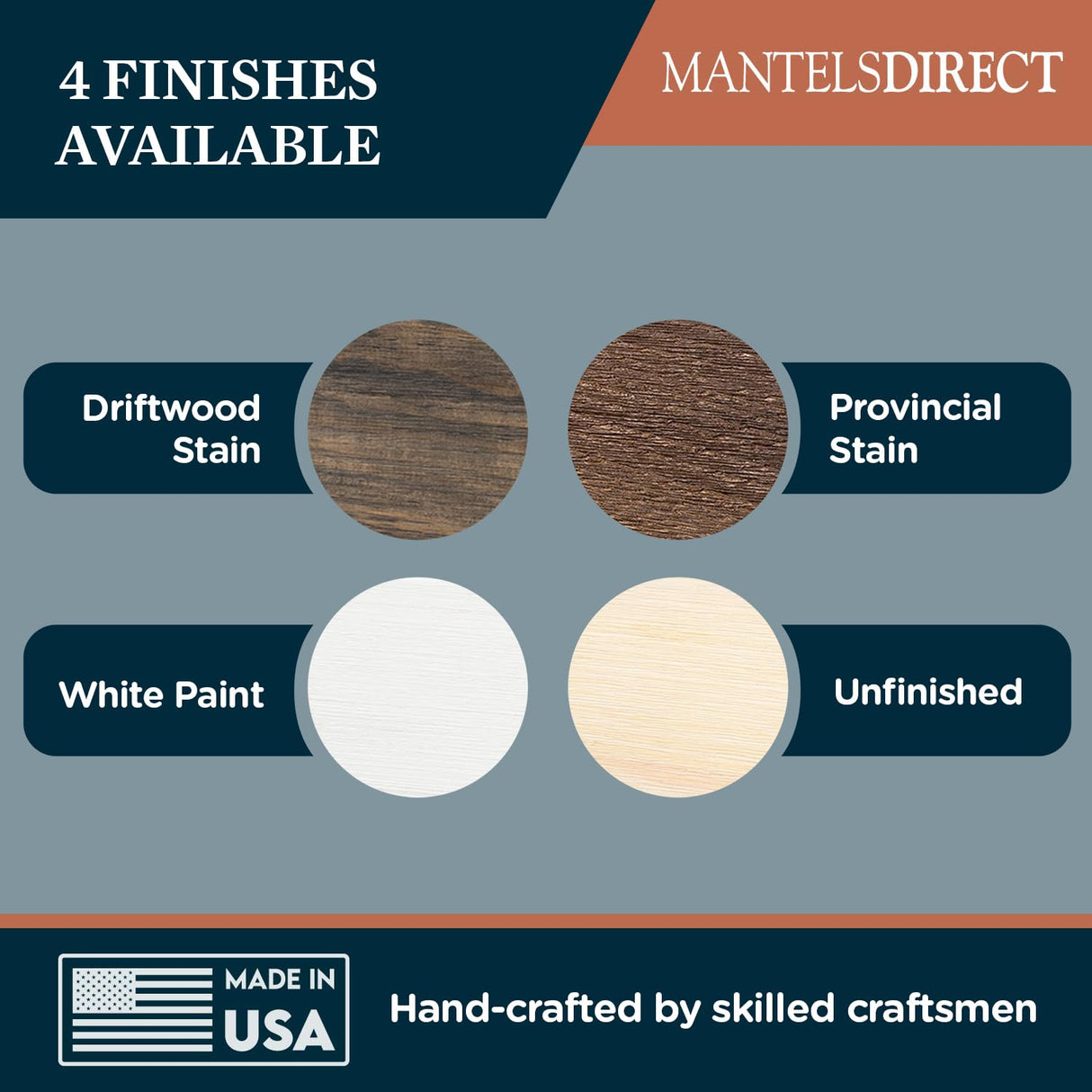 MANTELSDIRECT Vail Fireplace Mantel Shelf - 72 Inch Wide x 6 Inch Tall - Driftwood Finish, Rustic, Distressed, Wall Mounted Shelf | Handcrafted & Milled in The USA MANTELSDIRECT