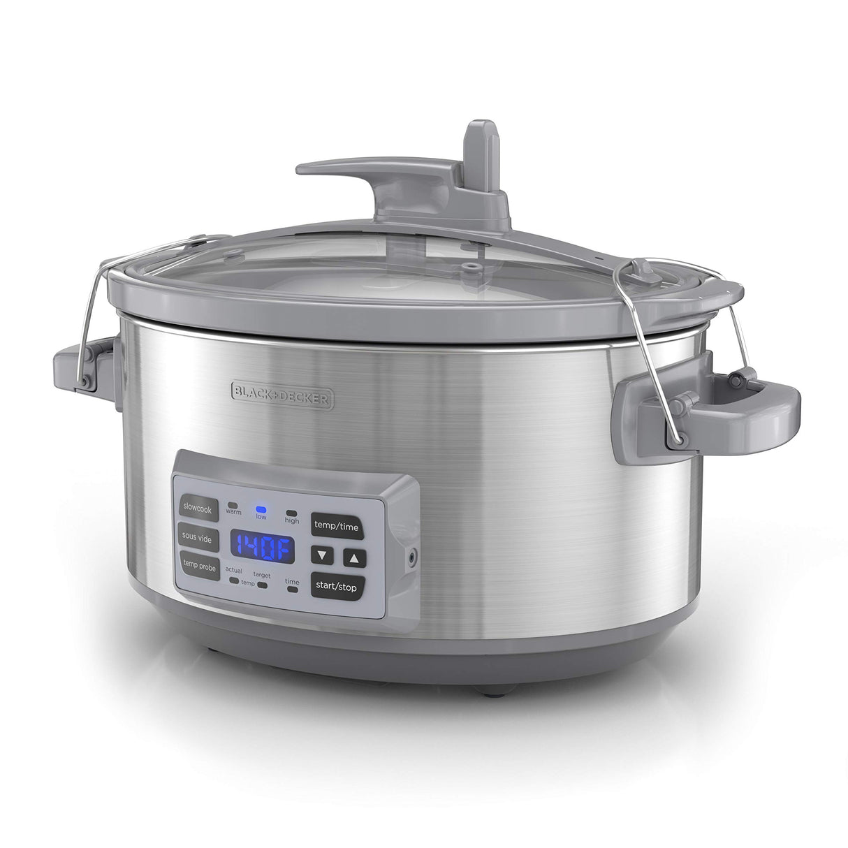 BLACK+DECKER 7-Quart Digital Slow Cooker, SCD7007SSD, Temperature Probe, Sous-Vide, Locking Lid, Removable Stoneware Crock BLACK+DECKER