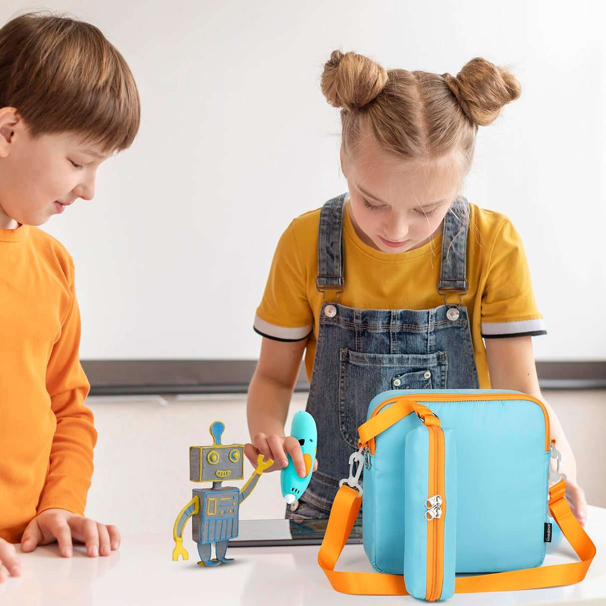 Blue Storage Bag Compatible for 3Doodler Start+ Essentials (2022) Pen Set, Case Organizer Holder for Printing Filament Refill and Micro-USB Charger (Bag Only) Homakover