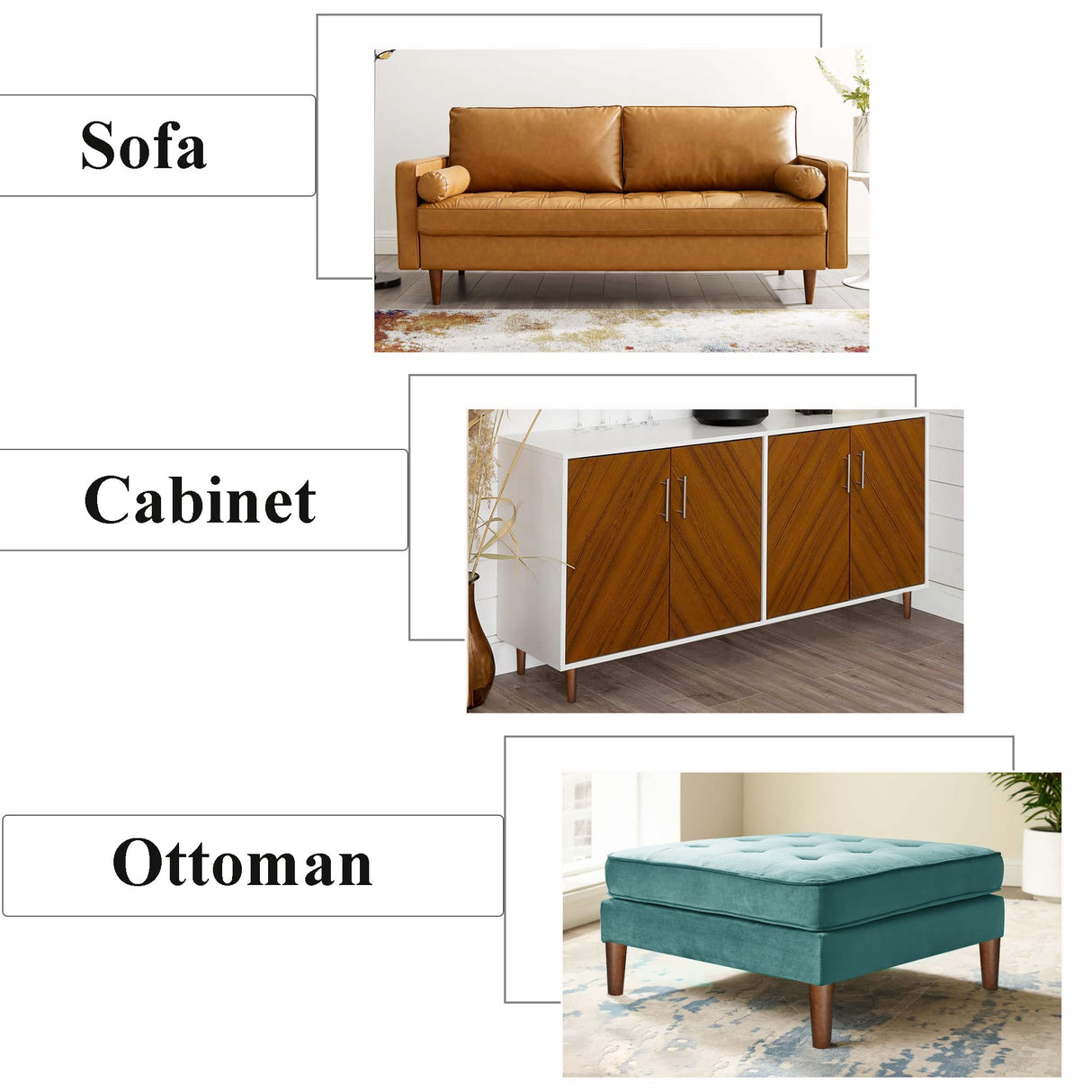 AORYVIC Furniture Leg Sofa Legs Replacement Wood 8 inch Mid Century Dresser Legs with 5/16 inch Bolt Set of 4 AORYVIC