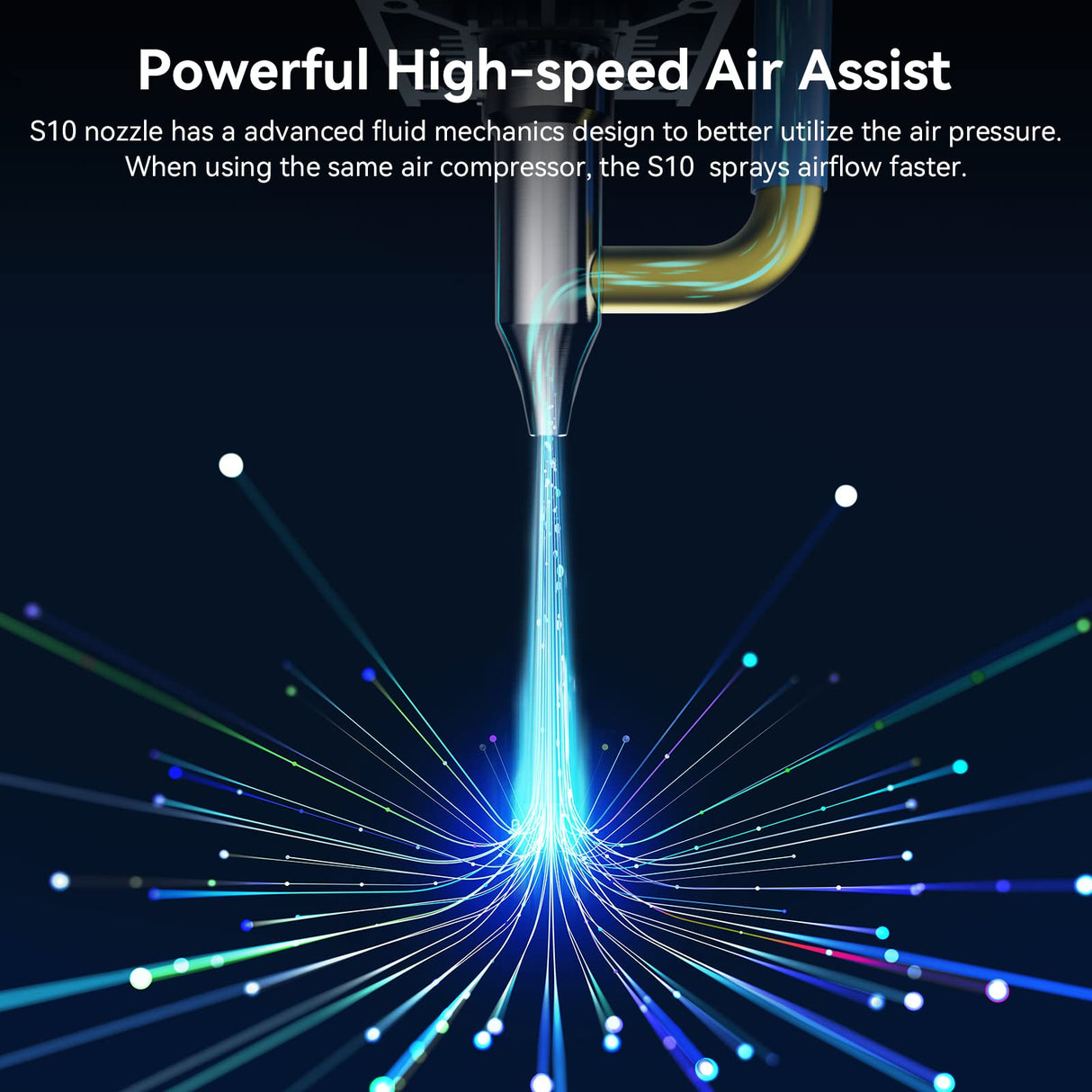 S10 Laser Engraver, 10W Optical Power Higher Accuracy Laser Cutter and Engraving Machine with Industrial X-axis Linear Slide Rail and Air Assist Nozzle Tube for Wood Metal SCULPFUN