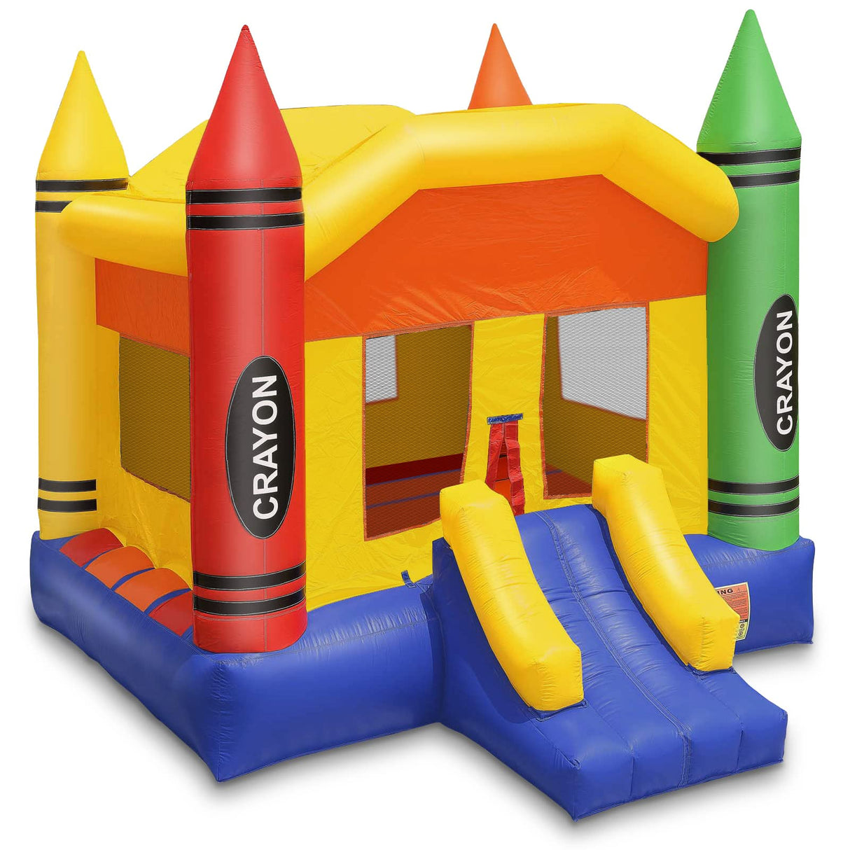 Cloud 9 Commercial Grade Crayon Castle Bounce House with Built-in Roof and Emergency Escape Hatch for Safety - 100% PVC 17' x 13' Bouncer - Inflatable Only Cloud 9