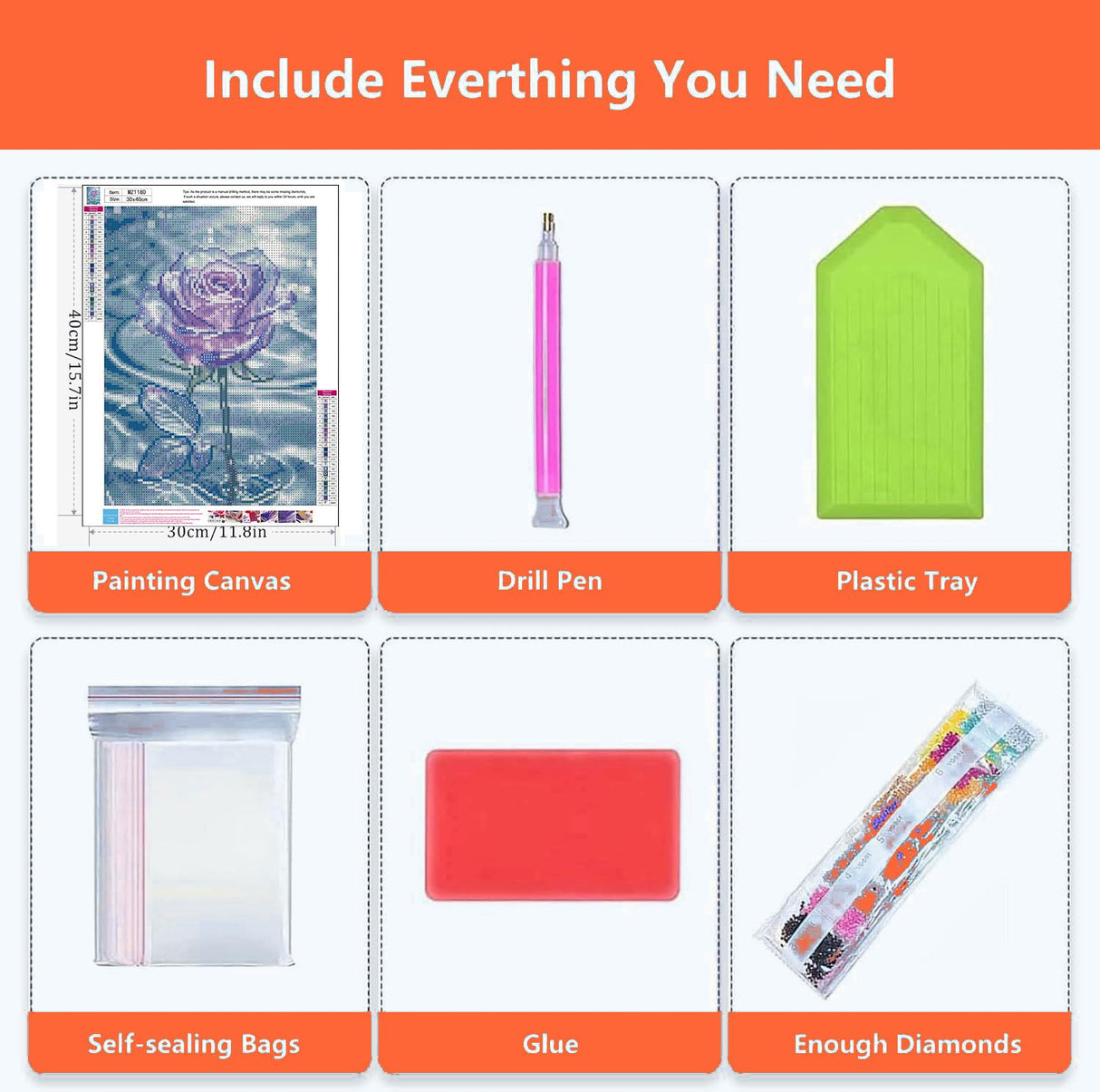 Axquilon Rose Diamond Art Kits for Adults - Diamond Painting Kits for Adults Beginner, DIY 5D Full Drill Gem Art for Home Wall Decor 12x16 inch Axquilon