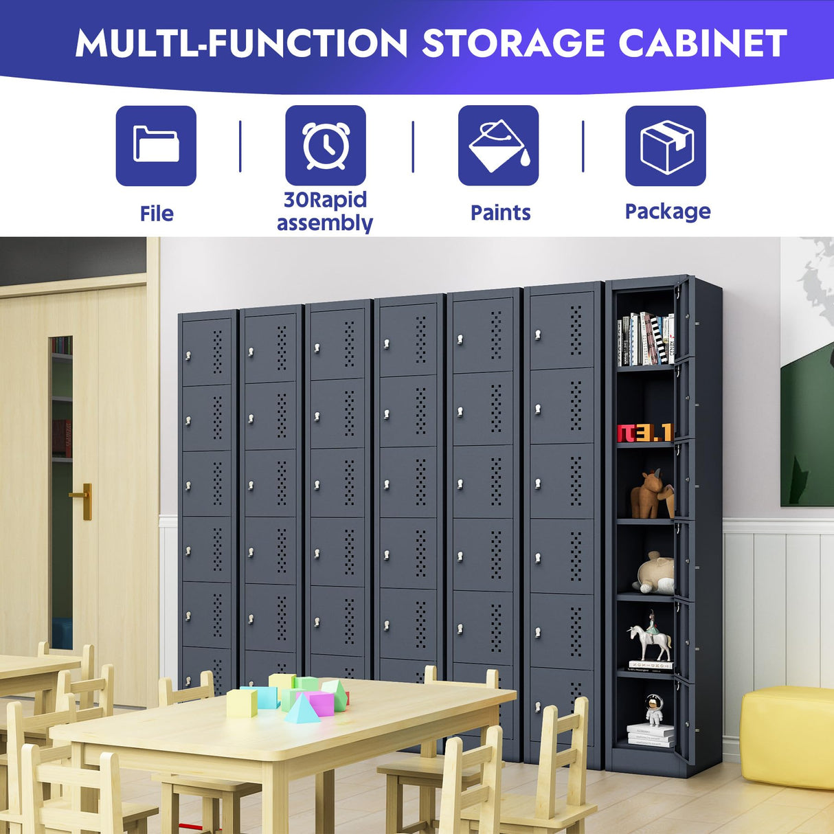 BUTISOW Metal Lockers - 71" Height Steel Lockers for Employees with 6 Door Storage Locker for Employees Gym School Home Office Garage - Assembly Required BUTISOW