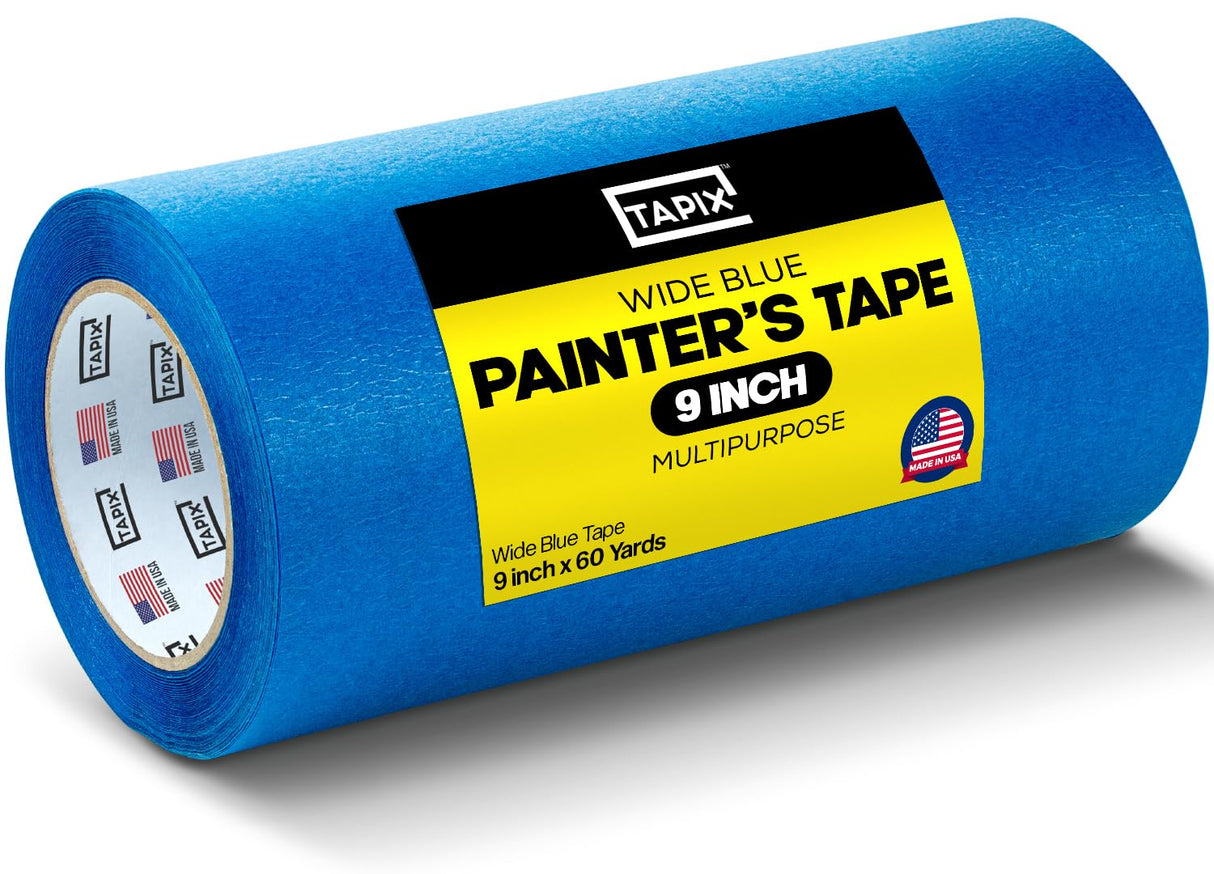 Wide Blue Painters Tape, 9 inch x 60 Yards, 3D Printing Tape, Easy Clean Removal up to 21 Days, Masking Tape Tapix