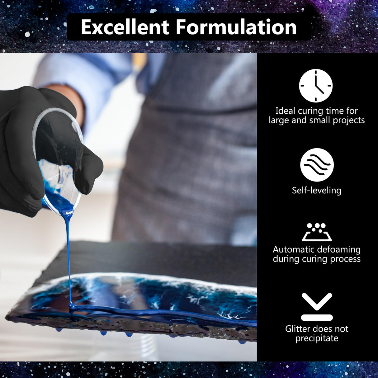 KISREL Epoxy Resin 82OZ - Crystal Clear Epoxy Resin Kit - No Yellowing No Bubble Art Resin Casting Resin for Art Crafts, Jewelry Making, Wood & Resin Molds(41OZ x 2) KISREL