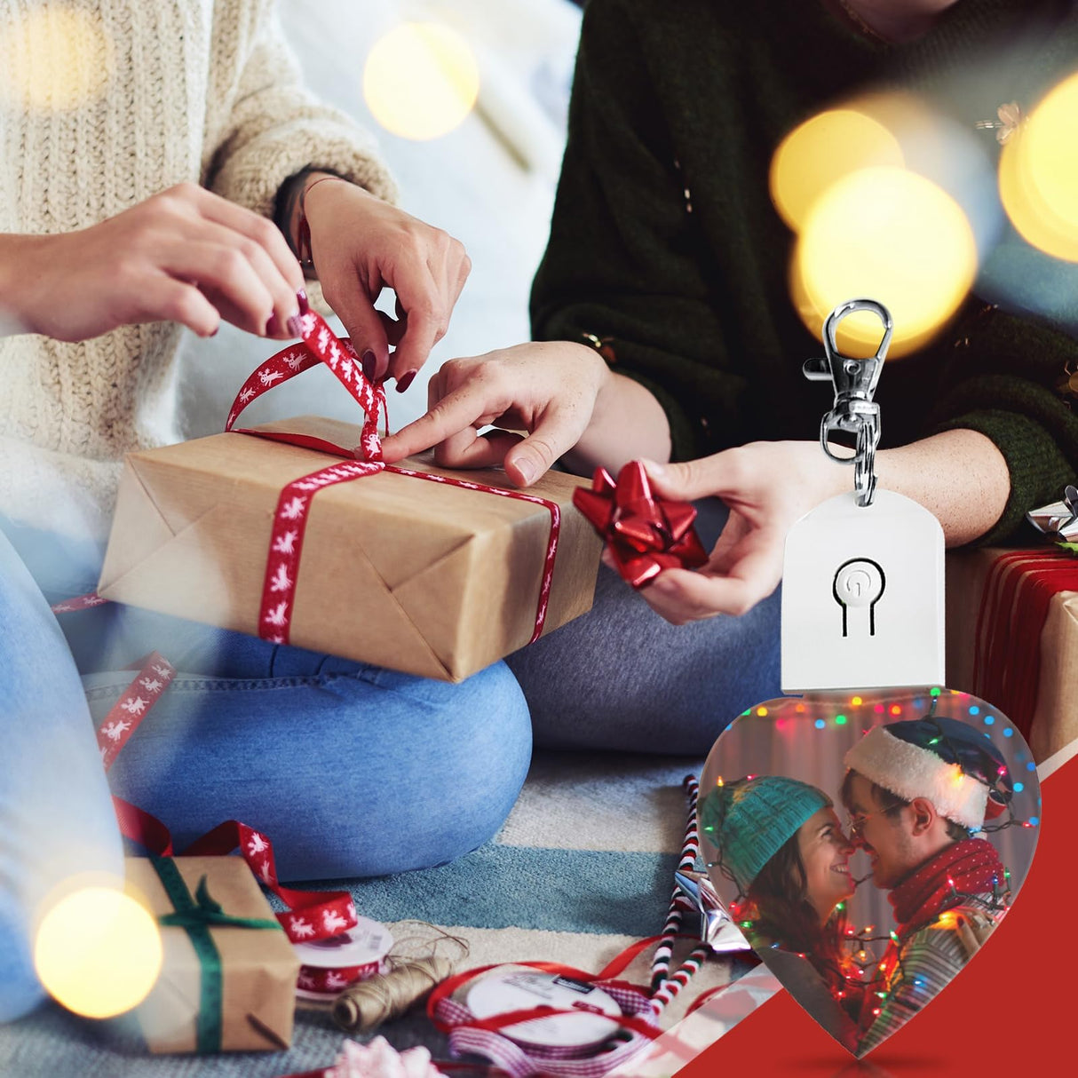 10Pcs Sublimation Keychain Blanks Bulk with LED Keychain Acrylic Lighted Transfer DIY Crafts with Keyrings for Photos (Heart) YWNYT