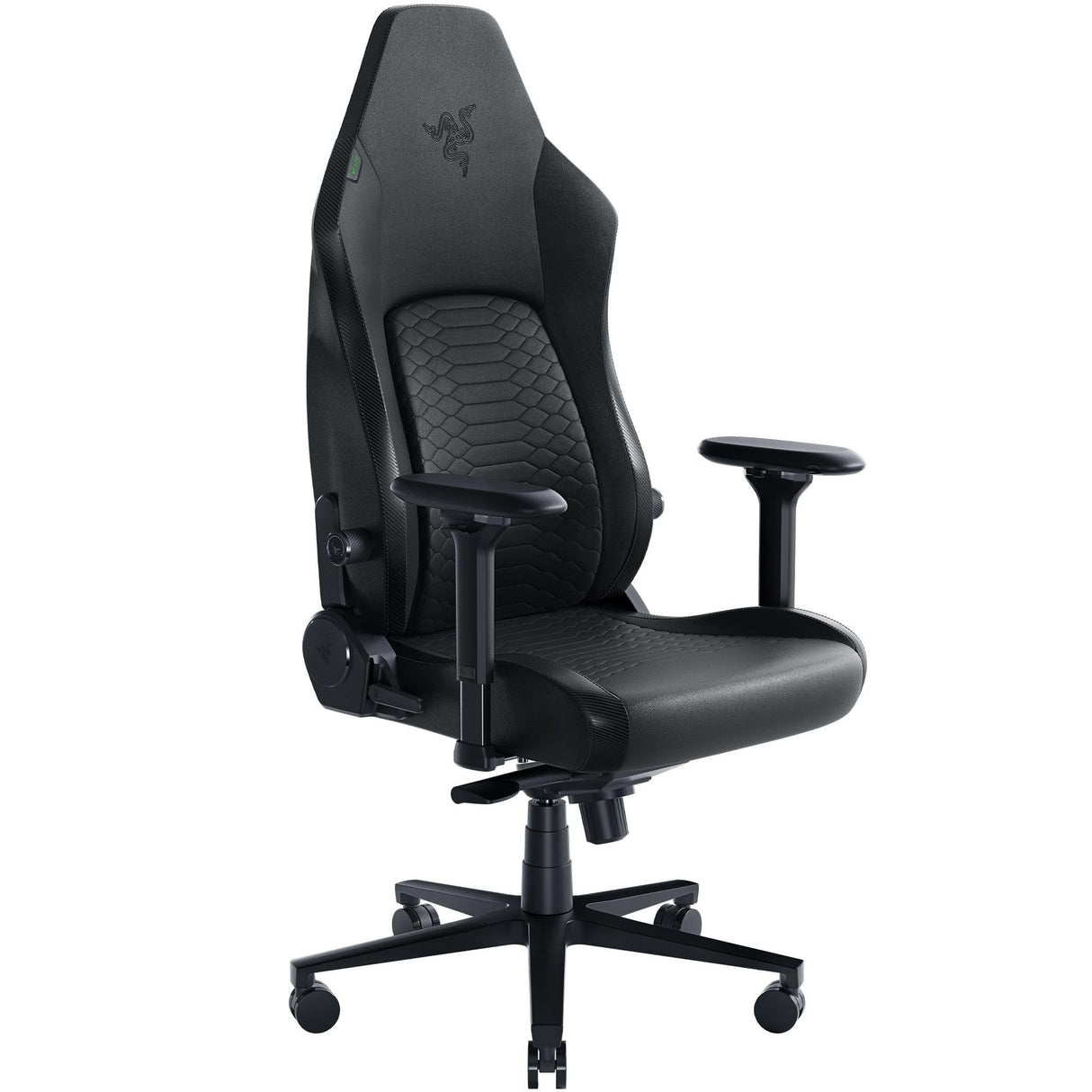 Razer Iskur V2 Gaming Chair: Adaptive Lumbar Support - Adjustable Lumbar Curve - High Density Foam Cushions - Reactive Seat Tilt &152-degree Recline - 4D Armrests - Synthetic Leather - Black Razer