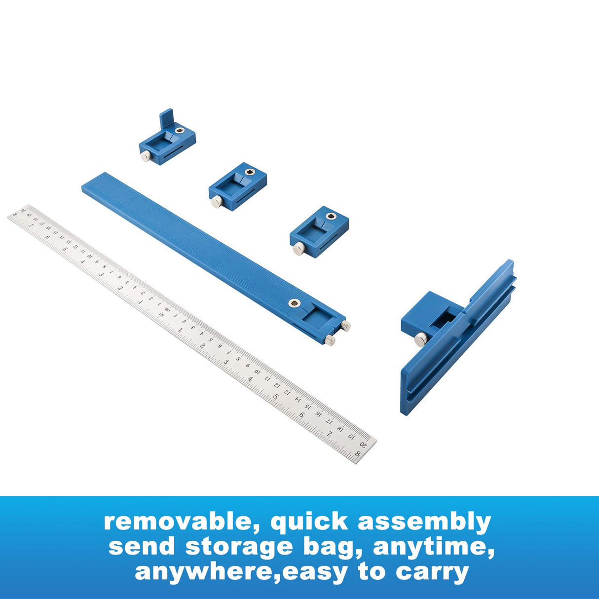 Cabinet Hardware Jig Tool - Adjustable Punch Locator Drill Template Guide, Wood Drilling Dowelling Guide for Installation of Handles Knobs on Doors and Drawer Dahoo