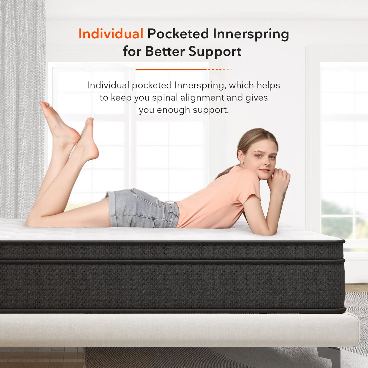 Sweetnight King Mattress in a Box - 12 Inch Pillow Top King Size Mattress, Gel Memory Foam Hybrid Mattress with Individually Pocketed Springs for Support & Comfort Sleep, Siesta Black Sweetnight