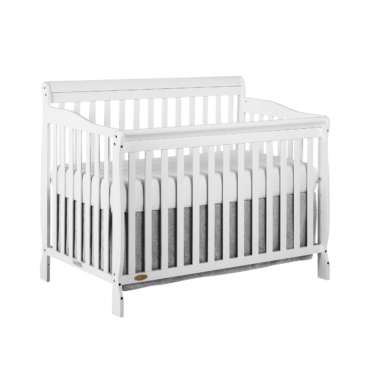 Dream On Me Ashton 4-In-1 Convertible Crib In White, Greenguard Gold, JPMA Certified, Non-Toxic Finishes, Features 4 Mattress Height Settings, Made Of Solid Pinewood Dream On Me