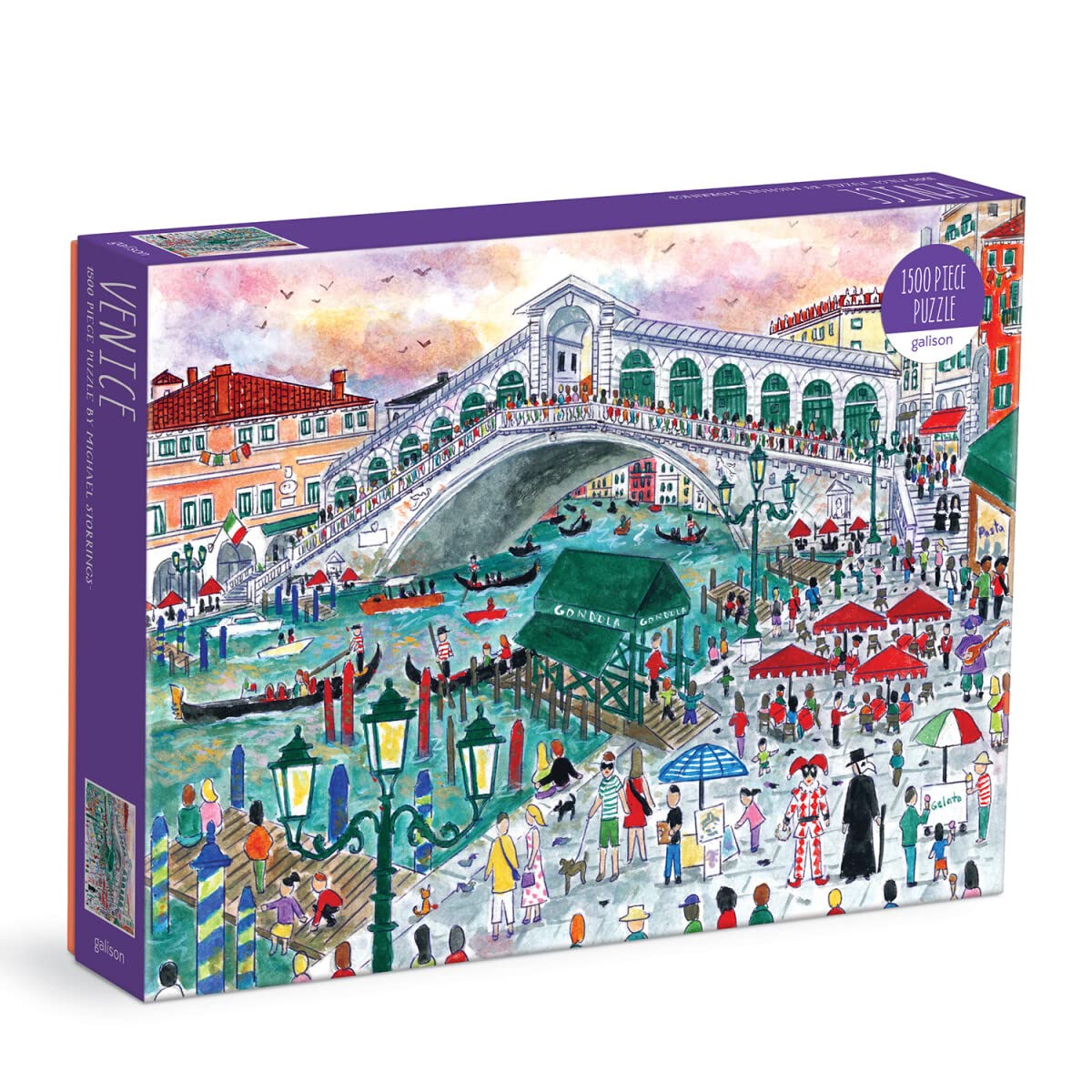 Galison Michael Storrings Venice 1500 Piece Puzzle from Galison - Challenging 1500 Piece Jigsaw Puzzle, Featuring Stunning Illustrations of Venice, Thick and Sturdy Pieces, Idea Galison