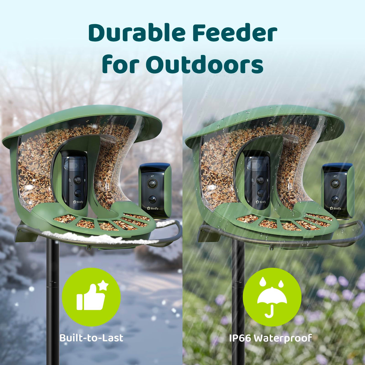 Birdfy 2 Smart Bird Feeder 3 Lenses & 2 Cameras, Dual Angles, Solar-Powered, Wireless Birdwatching, Permanent AI Identify 6000+ Bird Species & Motion Detection, Gift Present Birdfy