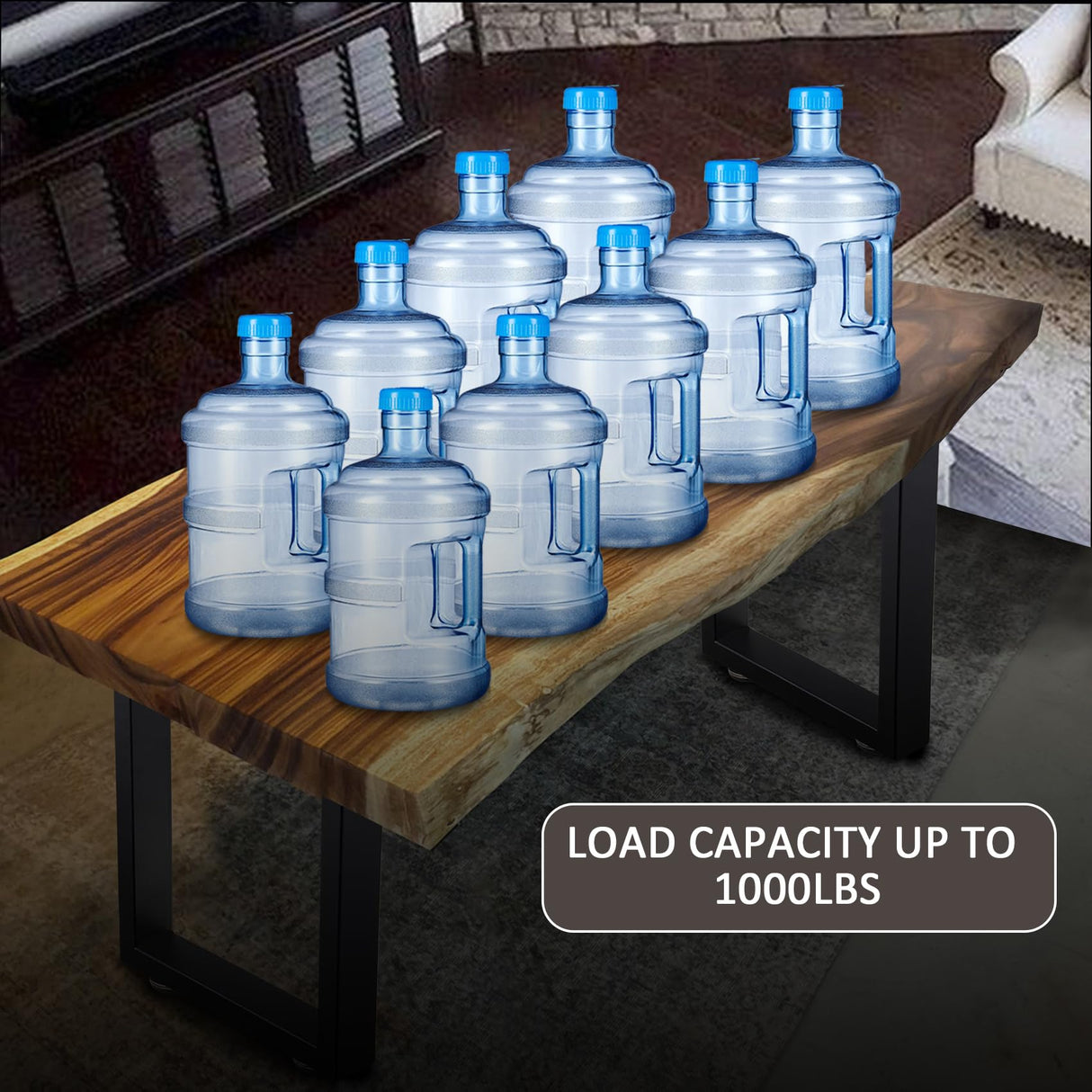 ALLCOS Bench Legs 16 Inch Metal Coffee Table Legs Heavy Duty Furniture Desk Chair Legs, Set of 2, Black ALLCOS