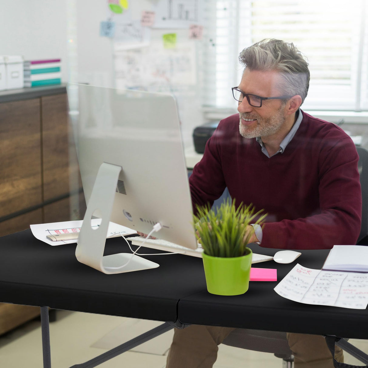Plastic Development Group Plastic Banquet 6 Ft Indoor Outdoor Folding Table, Black Peakform