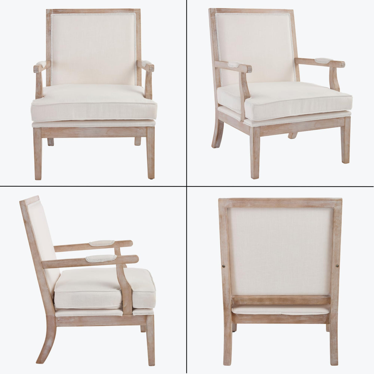 chairus Farmhouse Linen Accent Chair for Living Room, Upholstered Reading Chair with Solid Wood Frame Lounge Arm Chair with High Back for Bedroom, Reception Room, Waiting Room, Beige chairus