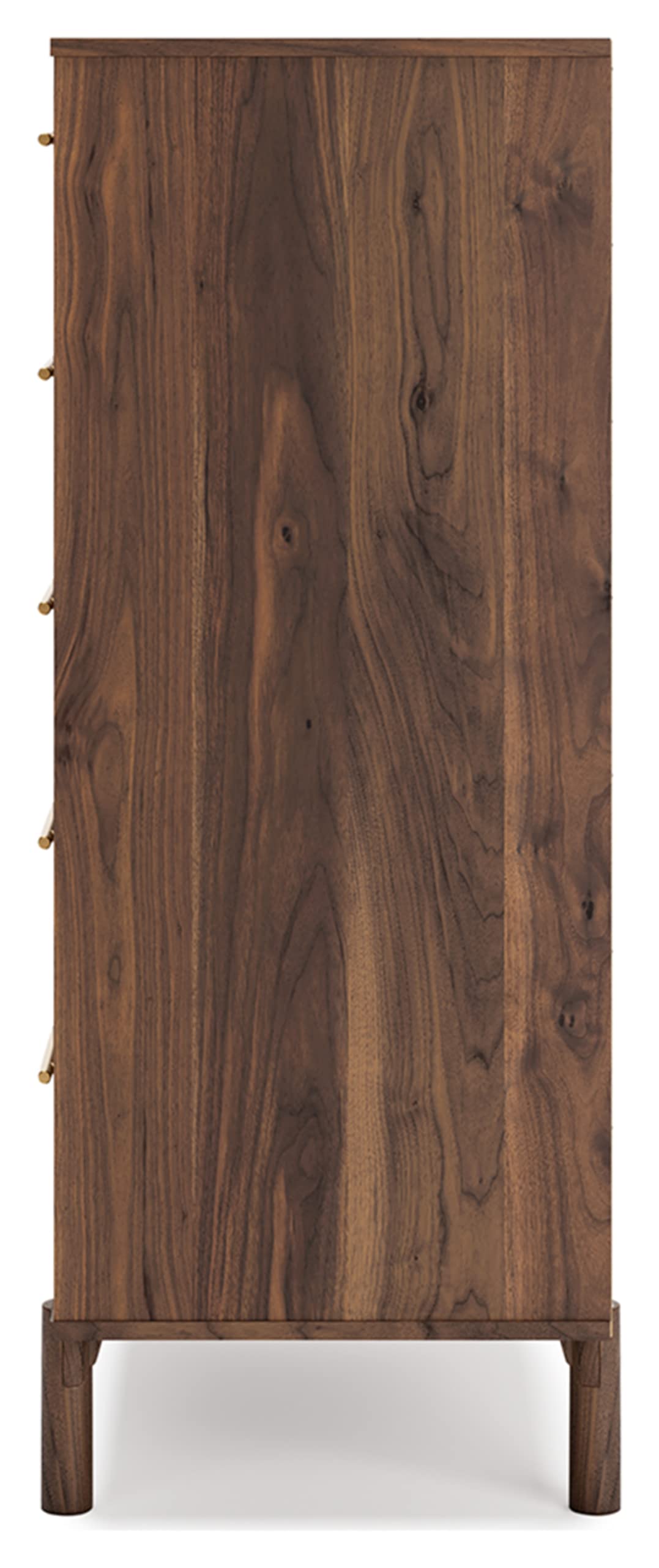Signature Design by Ashley Calverson Contemporary 5 Drawer Chest of Smooth-Gliding Drawers and Safety Stop, Dark Brown Signature Design by Ashley