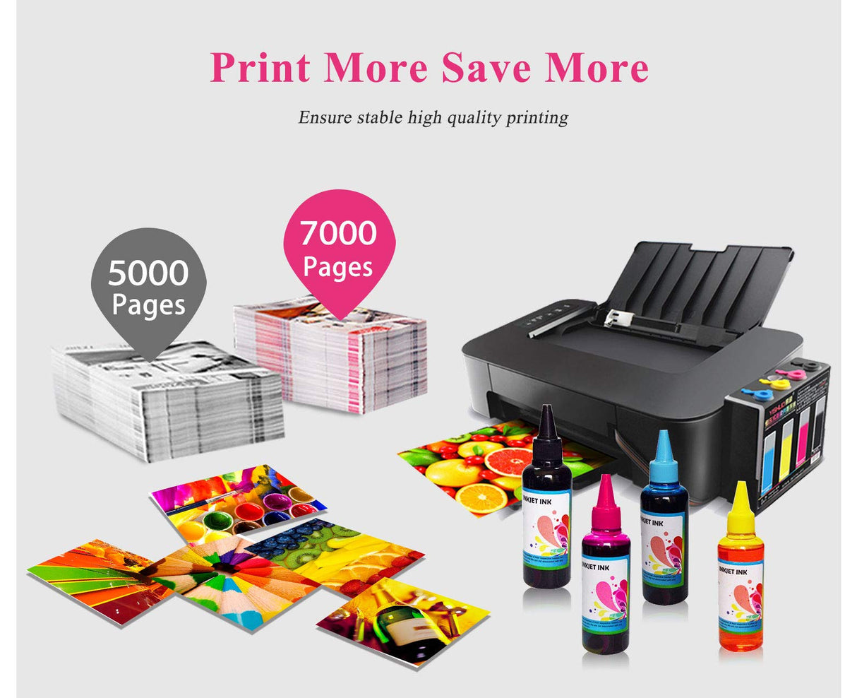 Aomya Ink Refill Kit 250ml Black Universal Dye Bulk Ink for Canon HP Epsn Brother Inkjet Printers Refillable Cartridge CISS CIS System (9 oz) with Syringe&Glove… Aomya