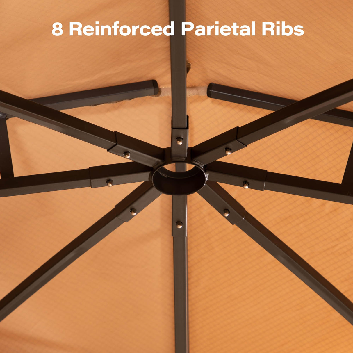 LAUSAINT HOME Patio Arc Gazebo Outdoor Canopy Tent 10'x10', Party Tent Shelter with Curtains & Expansion Bolts and Wind-Resistant Ropes for Patios, Garden, Backyard and Lawn, Khaki LAUSAINT HOME