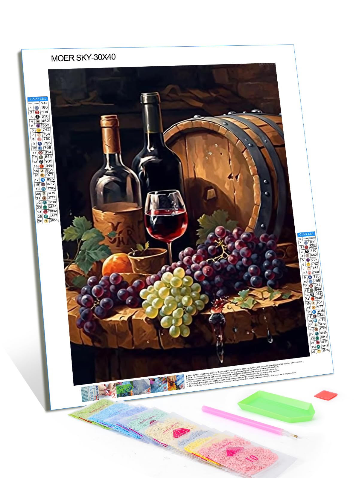 MOER SKY Wine Bar 5D Adult Diamond Art, DIY Diamond Art Painting Kits for Home Decor Canvas 12x16 inch MOER SKY