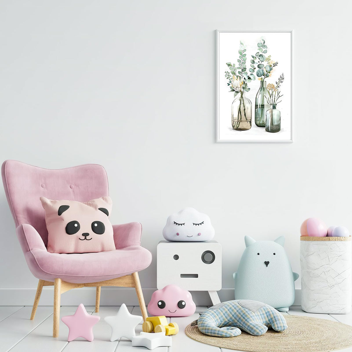 Ginkko Paint by Numbers Kit for Adults Beginner & Kids Ages 8-12 with Wooden Frame Easy Acrylic on Canvas 9x12 inch with Paints and Brushes, Bottle Flower(Include Framed) Ginkko