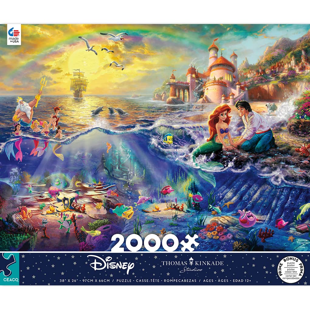 Ceaco - Thomas Kinkade - Disney Dreams Collection - The Little Mermaid - 2000 Piece Jigsaw Puzzle Ceaco