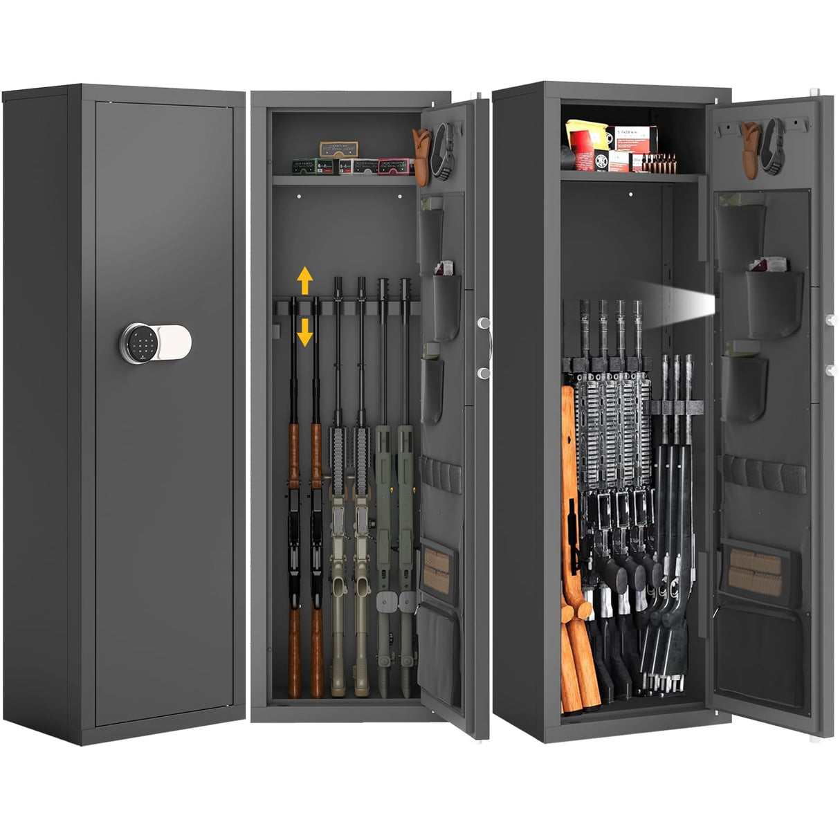Dawmilon 10-12 Gun Safe - Gun Cabinets for Rifles and Shotguns, Large Rifle Safe for Home - Quick Access Gun Safe with Adjustable Shelves Dawmilon