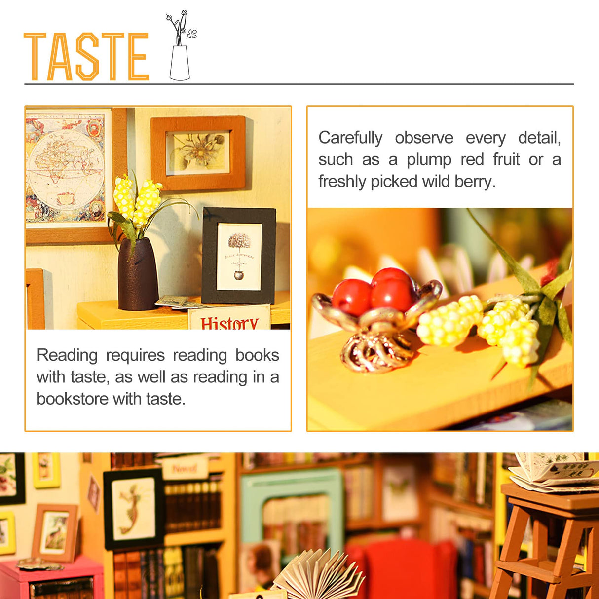 DIY Miniature Dollhouse Greenhouse Building Room Kit, Wooden Diorama Book Nook House Kits Build Crafts for Adults, Mini Street Tiny Library House Making Kit 1:24 Scale Insgen