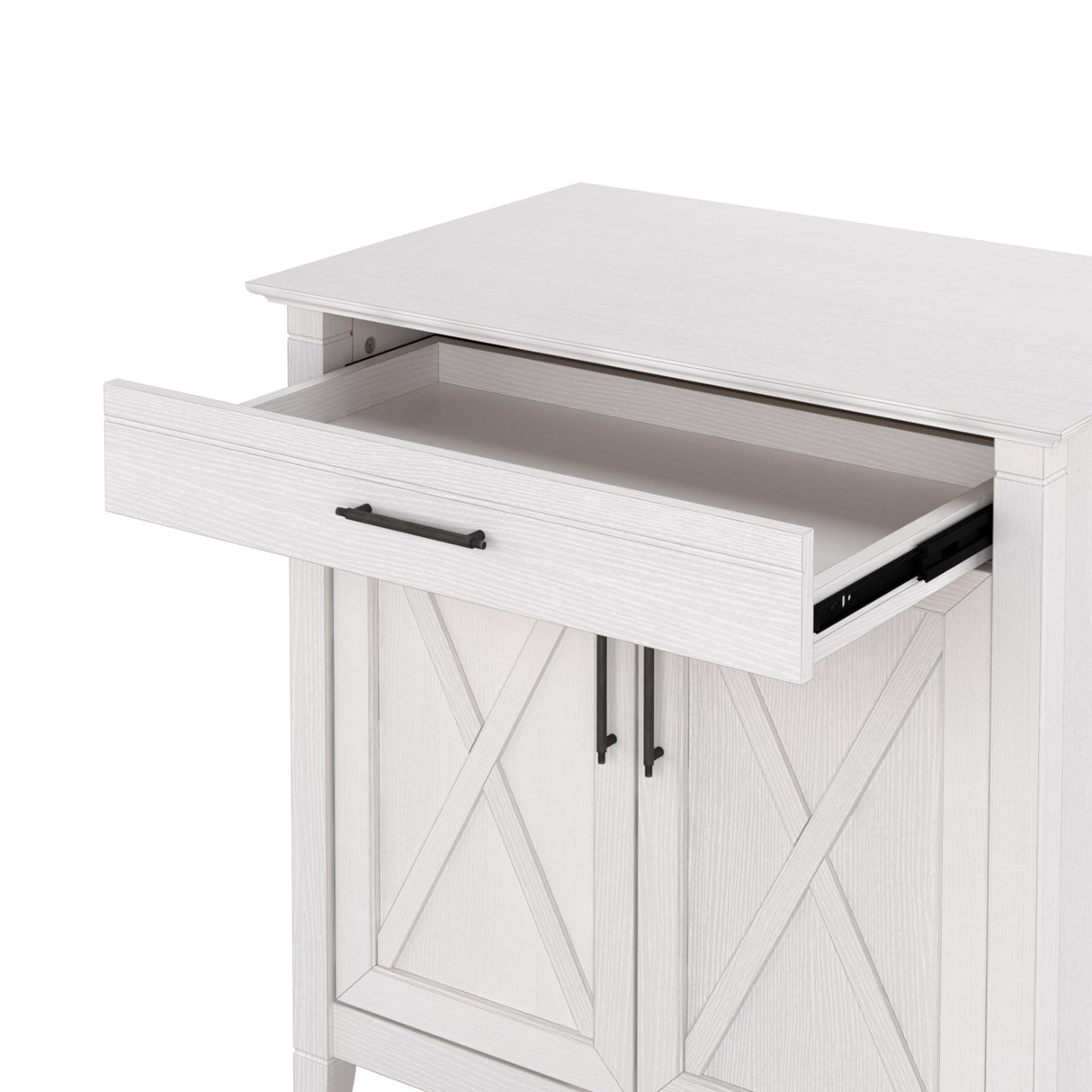 Bush Furniture Key West Secretary Desk | Accent Cabinet with Work Surface in Pure White Oak | 30W x 20D Hidden Writing Table and Storage for Small Spaces Bush Business Furniture