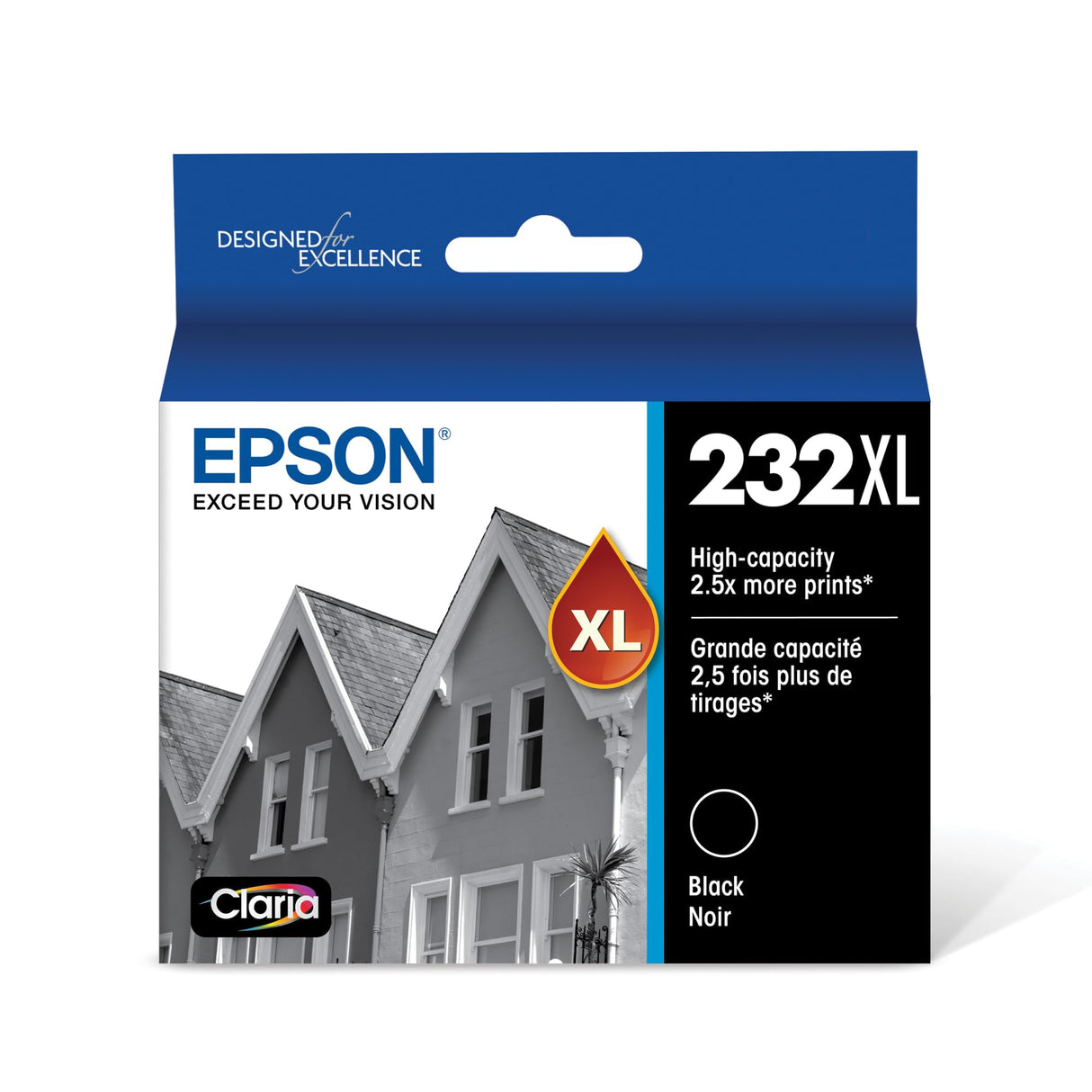 EPSON 232 Claria Ink High Capacity Black Cartridge (T232XL120-S) Works with WorkForce WF-2930, WF-2950, Expression XP-4200, XP-4205 Epson