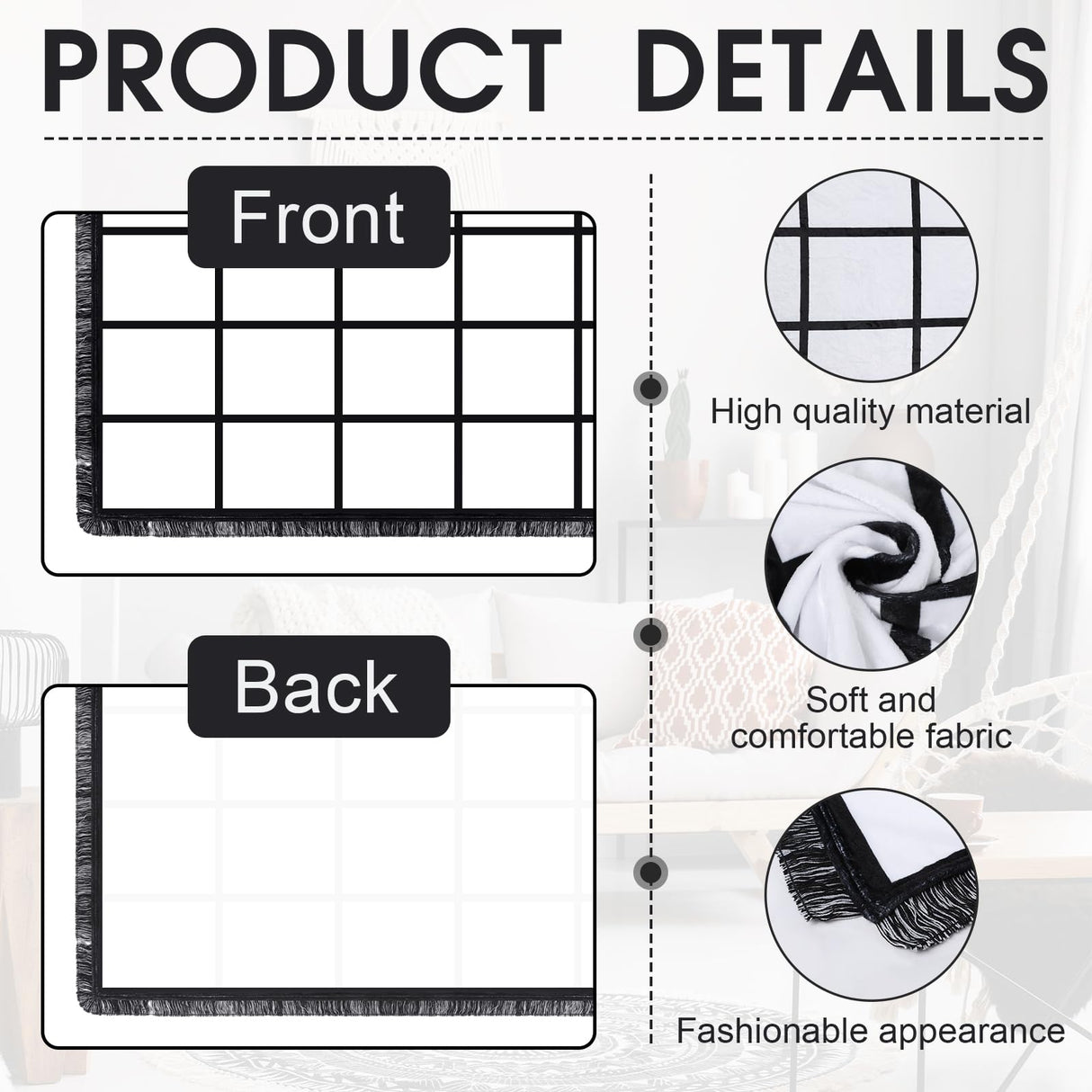 Kinlop 5 Pcs 59"x40" Sublimation Blank Throw Blanket for Heat Press Printed Blanket Soft Flannel Nap Custom Blanket with Tassel for Adult DIY Home Decor(20 Printable Photos Panel) Kinlop