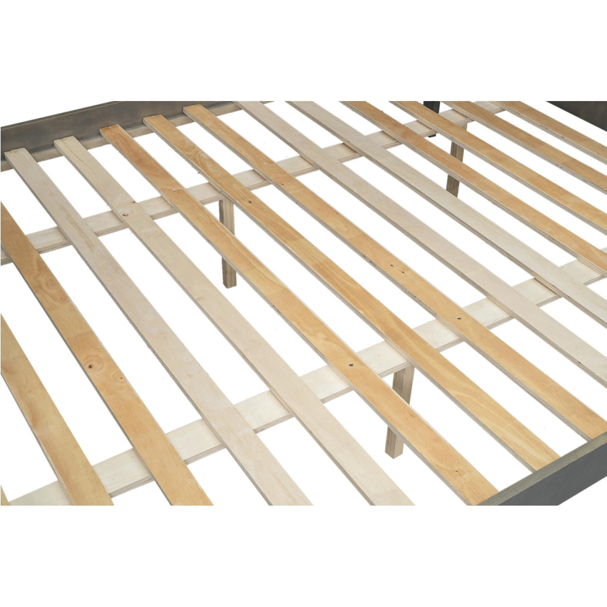 Harper & Bright Designs Twin XL Over Queen Detachable Bunk Bed with Ladder and Guardrails - Grey Wood Frame Harper & Bright Designs