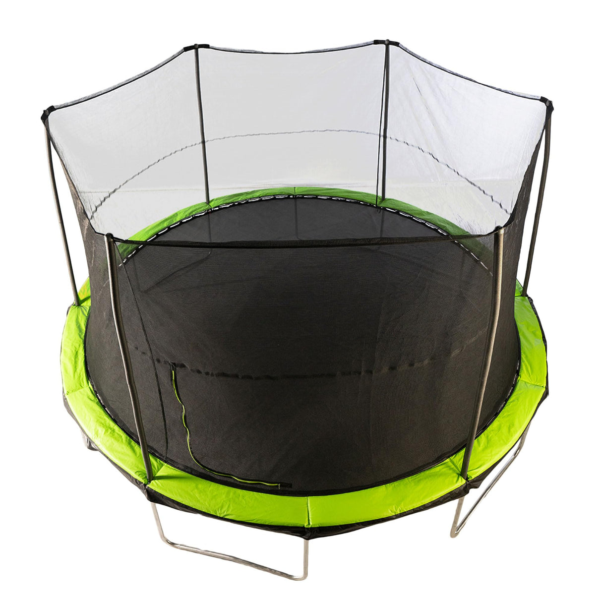 JumpKing 14 Foot Round Trampoline and Enclosure System with Galvanized Steel Frames and 200 Pound Capacity for Kids and Adults, Black/Lime Green JumpKing