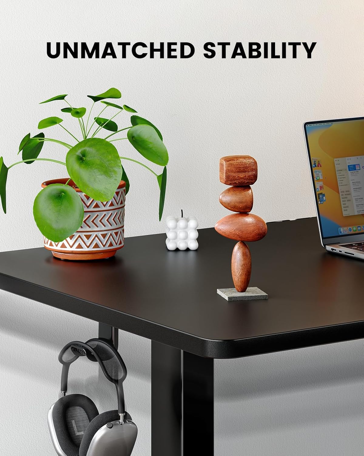 ErGear Whole Piece Standing Desk, 40x24 inch Adjustable Stand Up Desk with Cable Management Tray, Electric Computer Workstation for Home Office, Black, EGESD63B ErGear