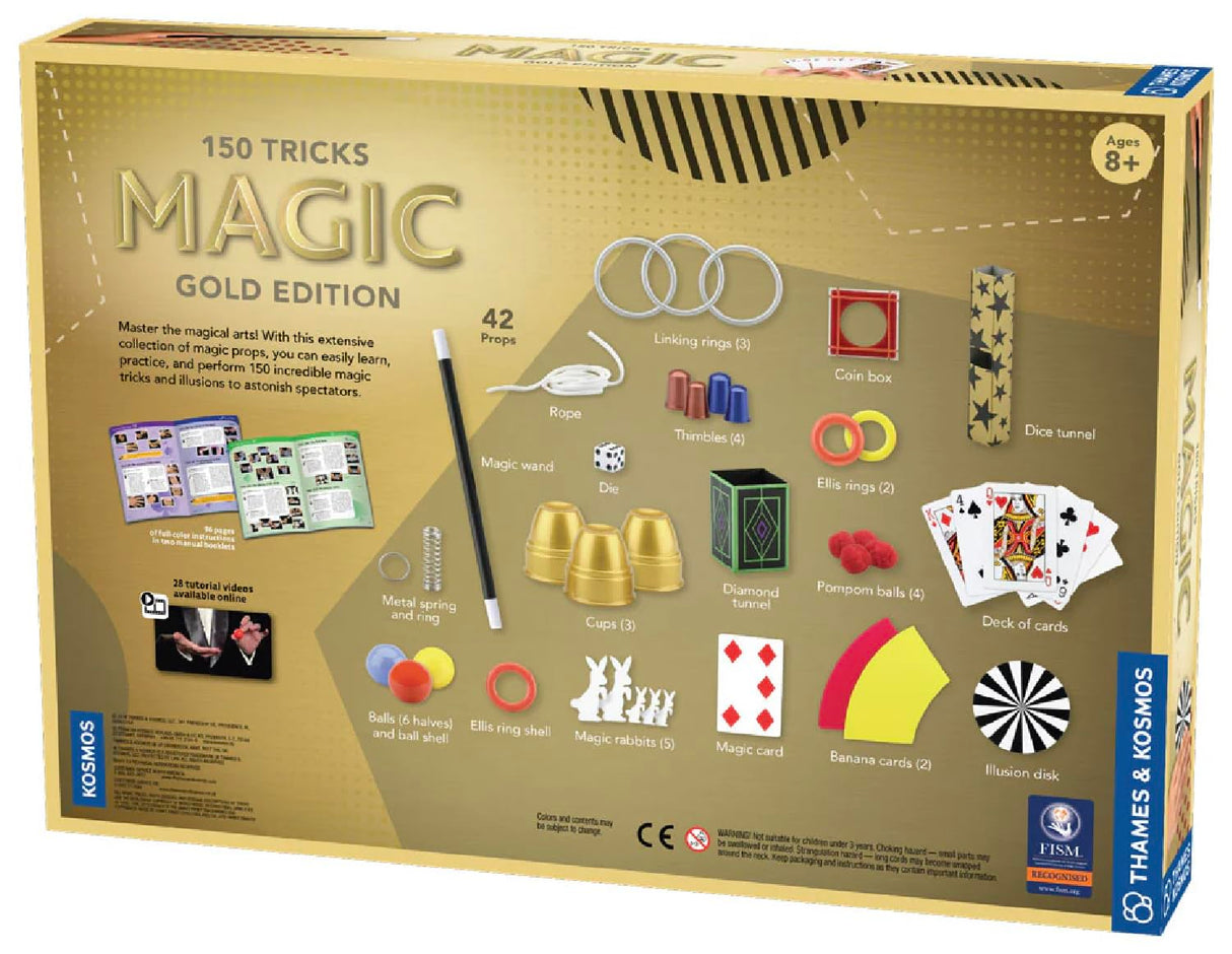 Thames & Kosmos Magic: Gold Edition | Playset with 150 Tricks | 96 Page Full Color Instruction Manual | 42 Props | Video Tutorials | Fun for Kids 8+ Thames & Kosmos