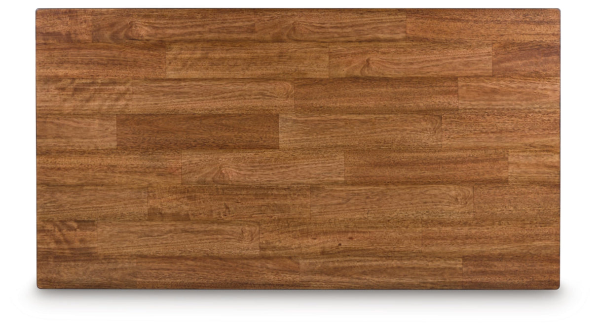 Signature Design by Ashley Wildenauer Lift Top Cocktail Table, Satin Finish Base, 2 Drawers, 2 Storage Bins, Hardwood Solids, 52" W x 28" D x 19" H, Light Brown & Black Signature Design by Ashley