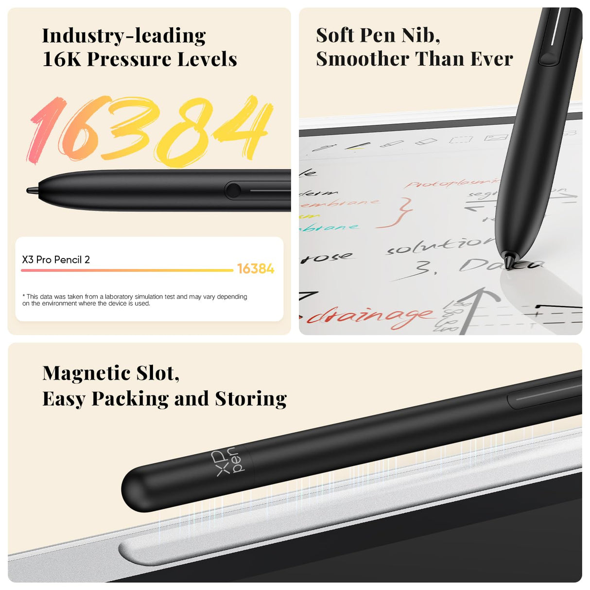 XPPen 3 in 1 Color Digital Notebook 10.95'' Paper Note Taking Tablet with 16384 Pressure Levels Battey-Free X3 Pro Pencil 2 Magnetic Folio 6+128GB Magic Note Pad for Writing/Reading/Meeting/Study XP-PEN