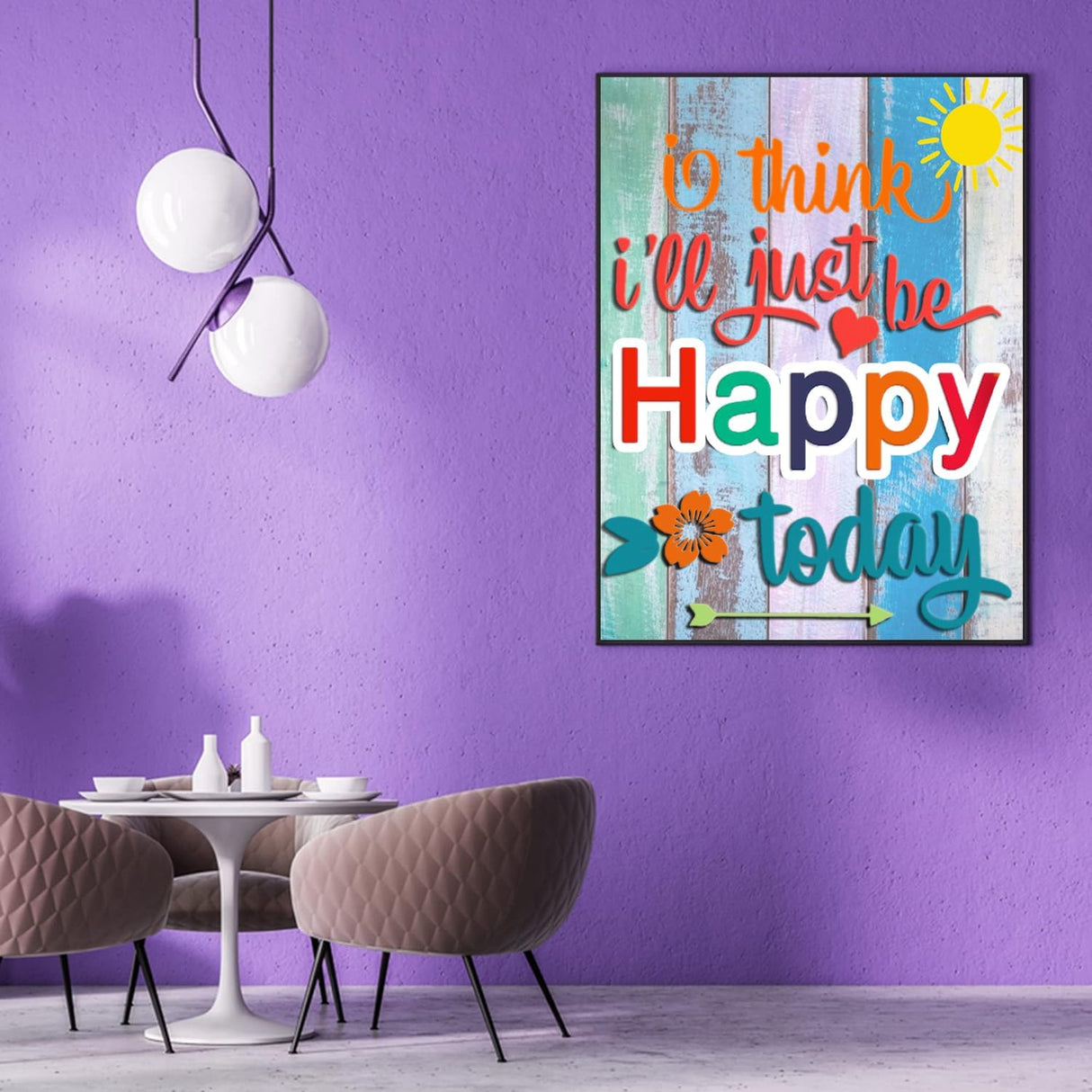 Diamond Art Painting I Think I'll Just Be Happy Today Inspirational Quote Kit for Adults Diamond Art Painting by Number Kits Gem Art Wall Home Decor(Canvas 11.8 x15.8inch) WoodArtSupply