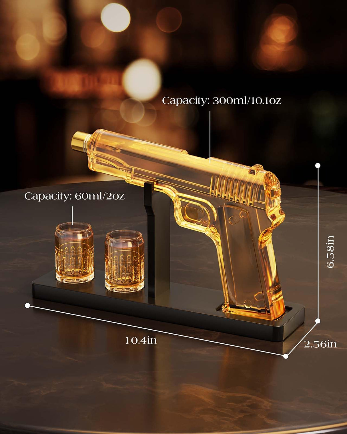 Gifts for Men Dad, 10.1 Oz Whiskey Decanter Set with 2 Glasses, Unique Dad Birthday Gift Ideas from Daughter Son, Personalized Liquor Dispenser for Liquor Scotch Bourbon Vodka The Wine Things