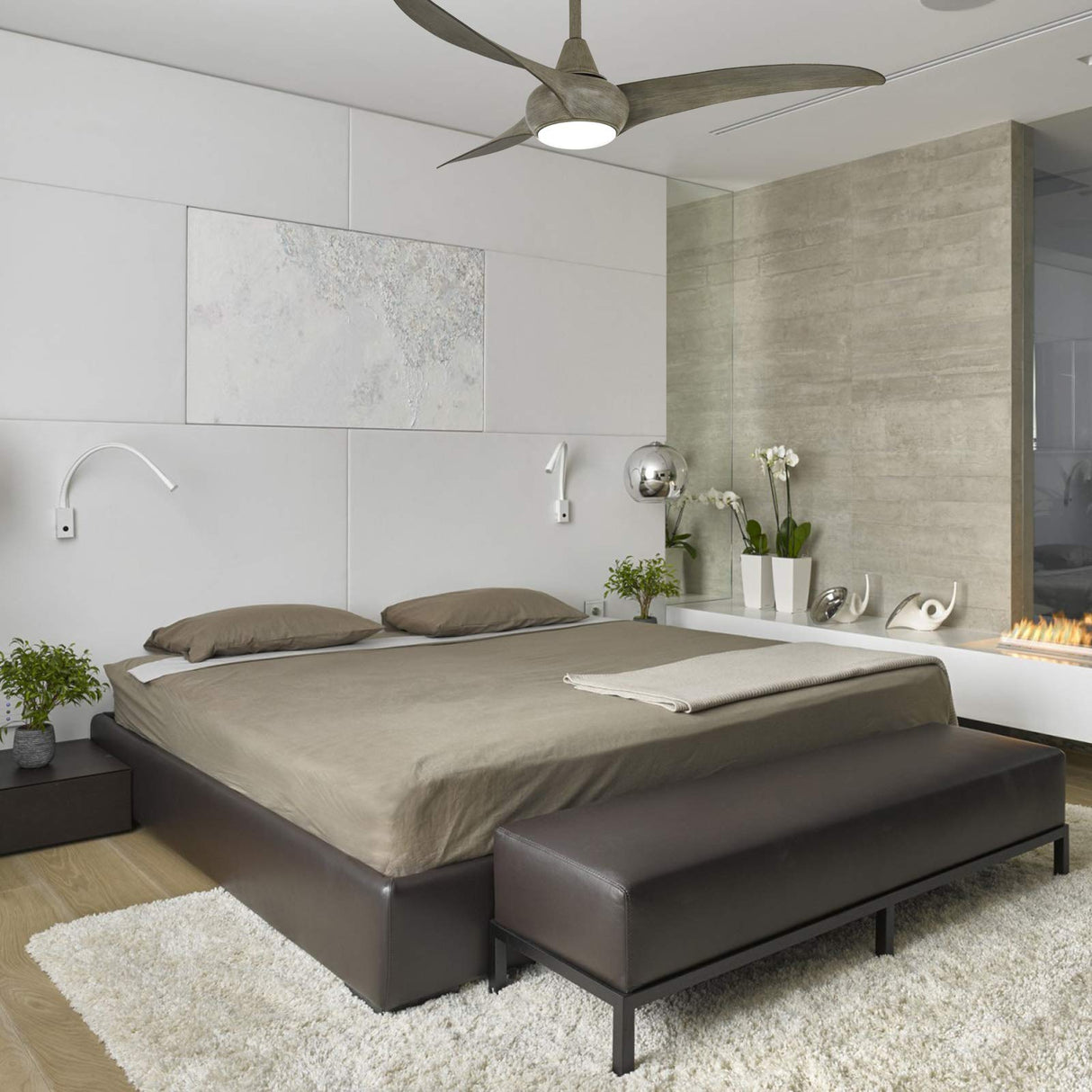 MINKA-AIRE F844-DRF Light Wave 52" Ceiling Fan with LED Lights & Remote, Driftwood MINKA-AIRE