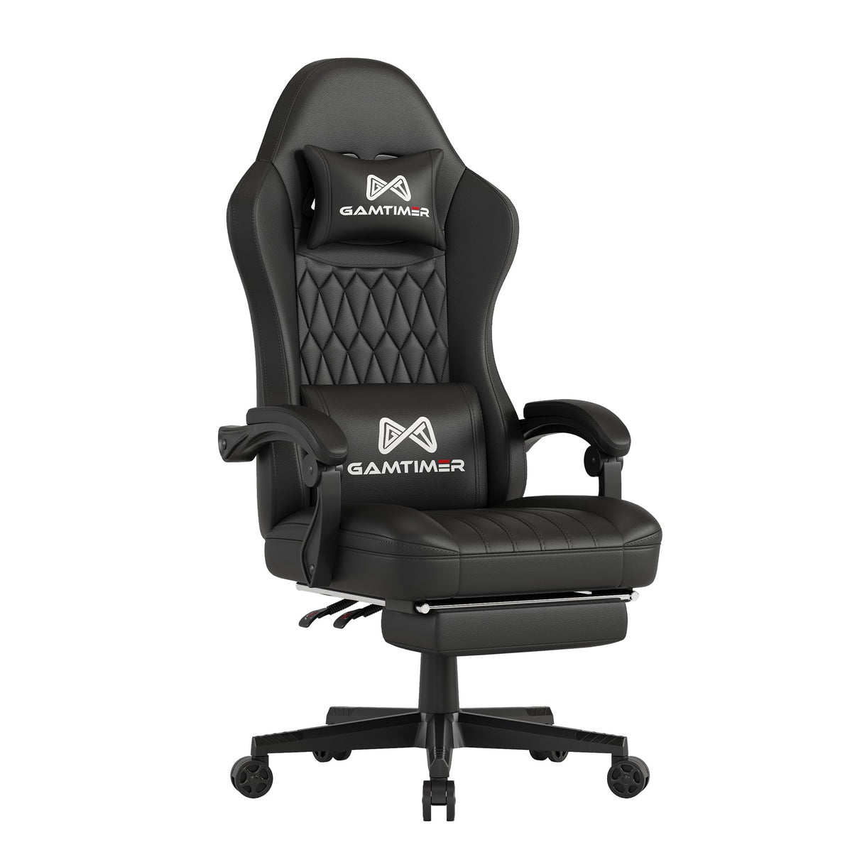 Gamtimer Gaming Chair, Computer Office Chair with Footrest, 155Β° Reclining Chair, Ergonomic High Back Computer Chair with Headrest and Lumbar Support for Adults and KidsοΌDark BlackοΌ Gamtimer