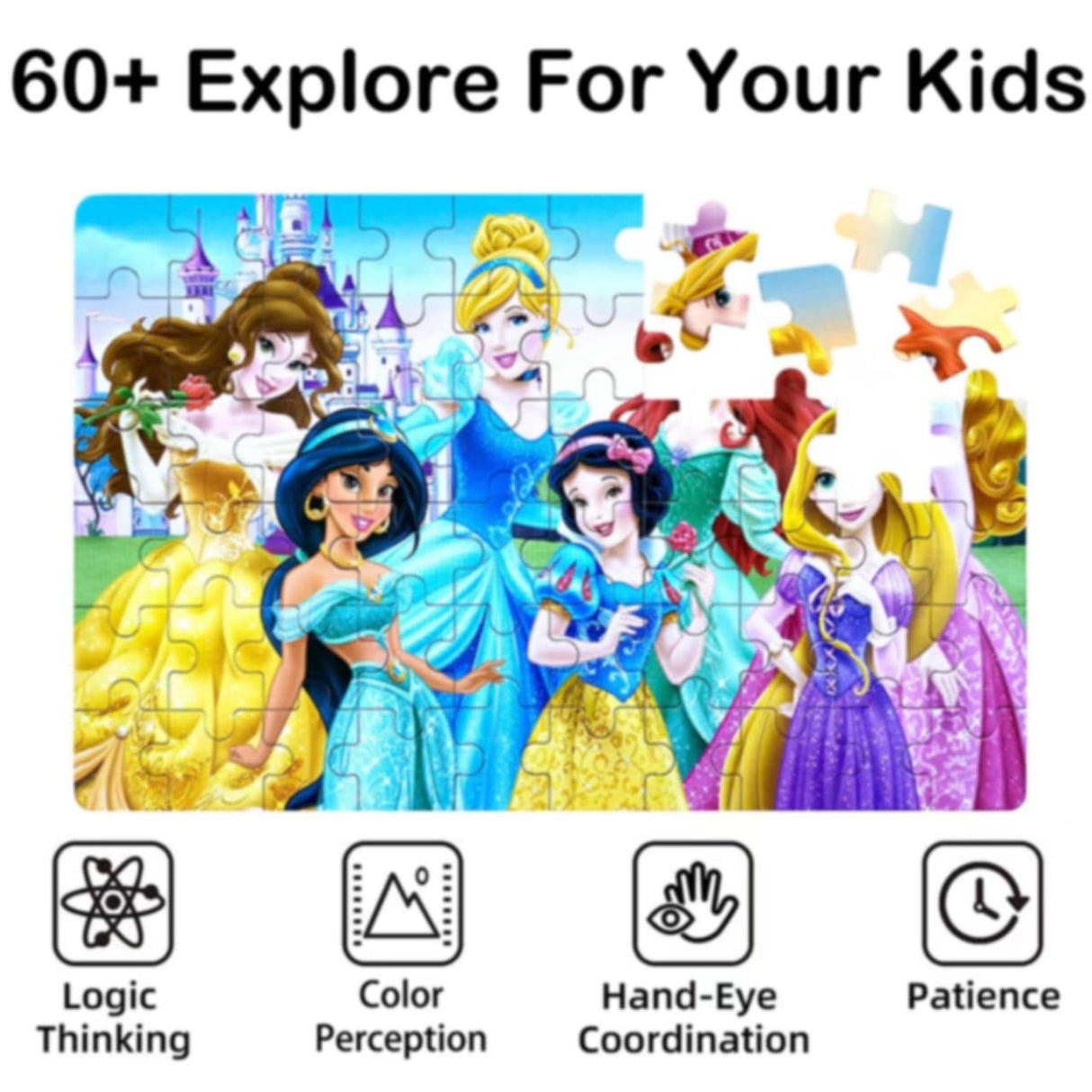 Puzzles for Kids 60 Piece Jigsaw Puzzles for Kids Ages 4-6 Wood Puzzles in a Metal Box Dinosaur Puzzles for Kids Ages 8-10 Great Gifts for Girls and Boys (SI-YGTA-BM2F) (SI-YGTA-BM2F) Generic