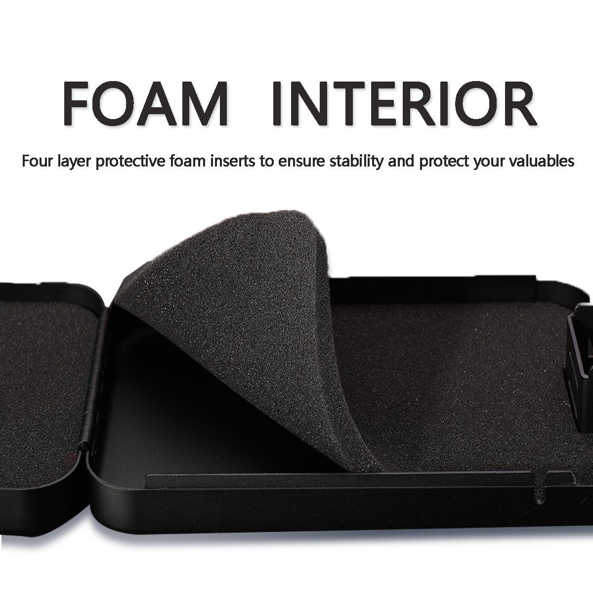 Younion Pistol Safe, Portable Travel Gun Safe,Handgun Lock Box, Gun Safes for Cars, Black Younion