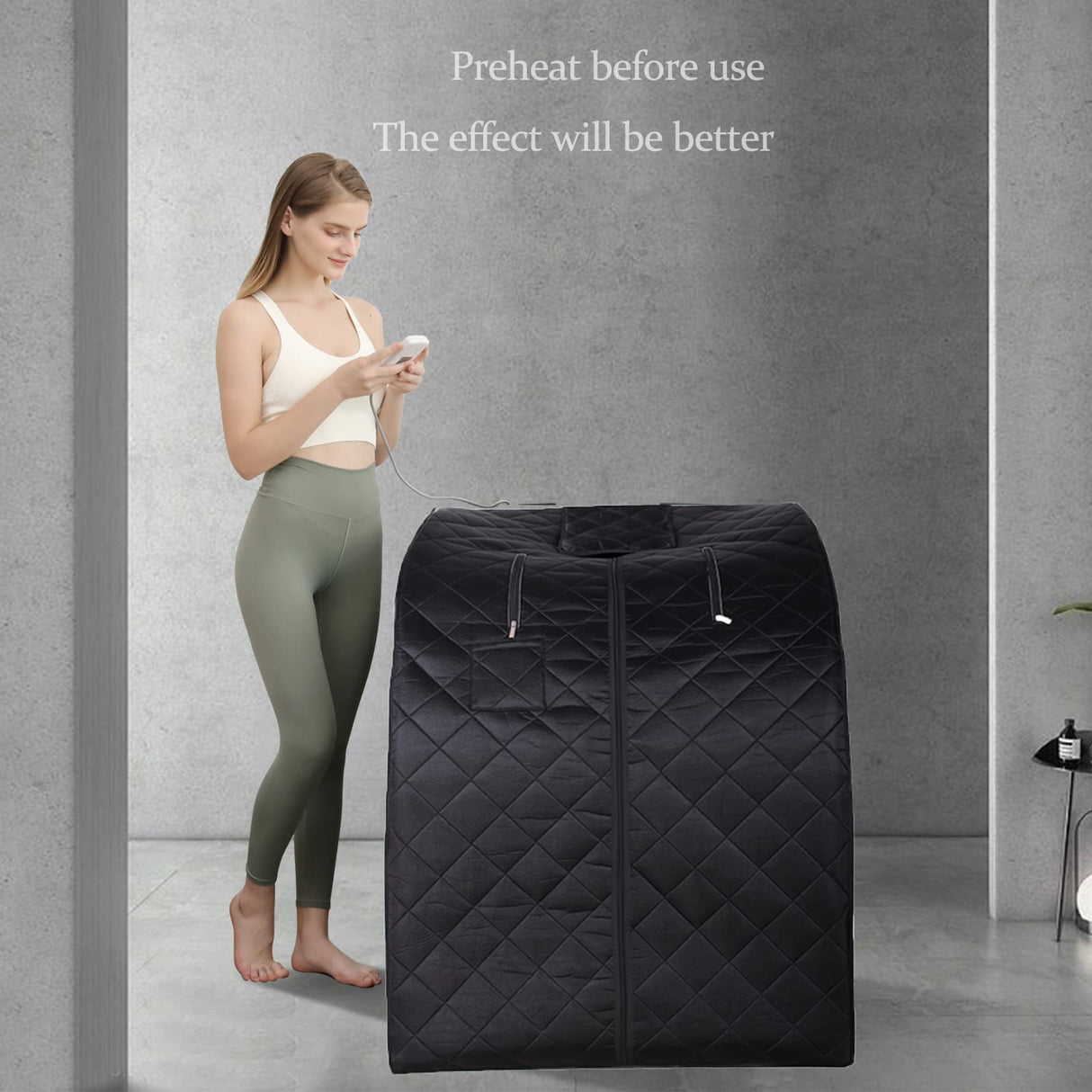 ZONEMEL Portable Infrared Sauna, 1 Person at Home Full Body Sauna, Individual Home Spa Tent with Heating Foot Pad, Upgraded Sauna Chair (L 27.6’’ x W 31.5’’ x H 37.8’’, Black) ZONEMEL