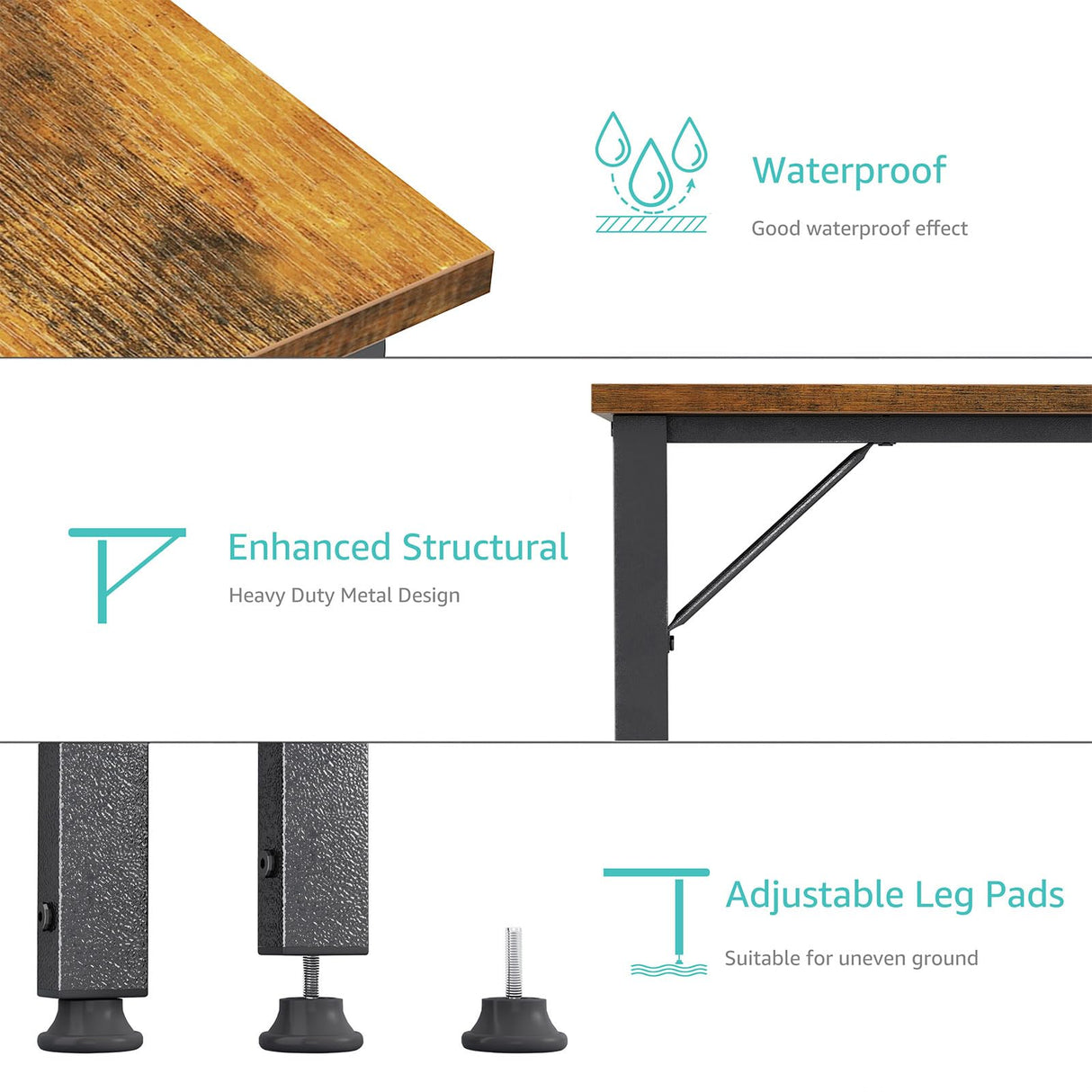 Lufeiya Computer Desk with Drawers - 40 Inch Work Small Desk for Bedroom Home Office, Simple Study Writing Table PC Desks with Drawer Storage Shelves, Rustic Brown Lufeiya