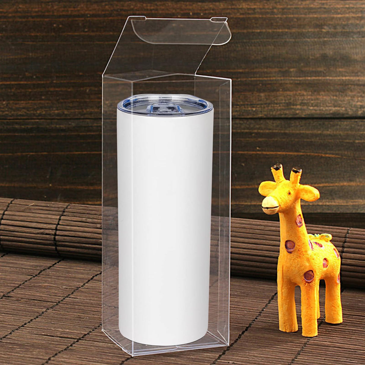 12 PCS Gift Boxes for Sublimation Tumbler 3.3 x 3.3 x 9.8 Inch Transparent Exhibition Boxes with Protective Membrane for 12 oz, 20 oz, 30 oz Heat Press Sublimation Blanks Skinny Tumbler Gift Wrapping XiyaxiVici