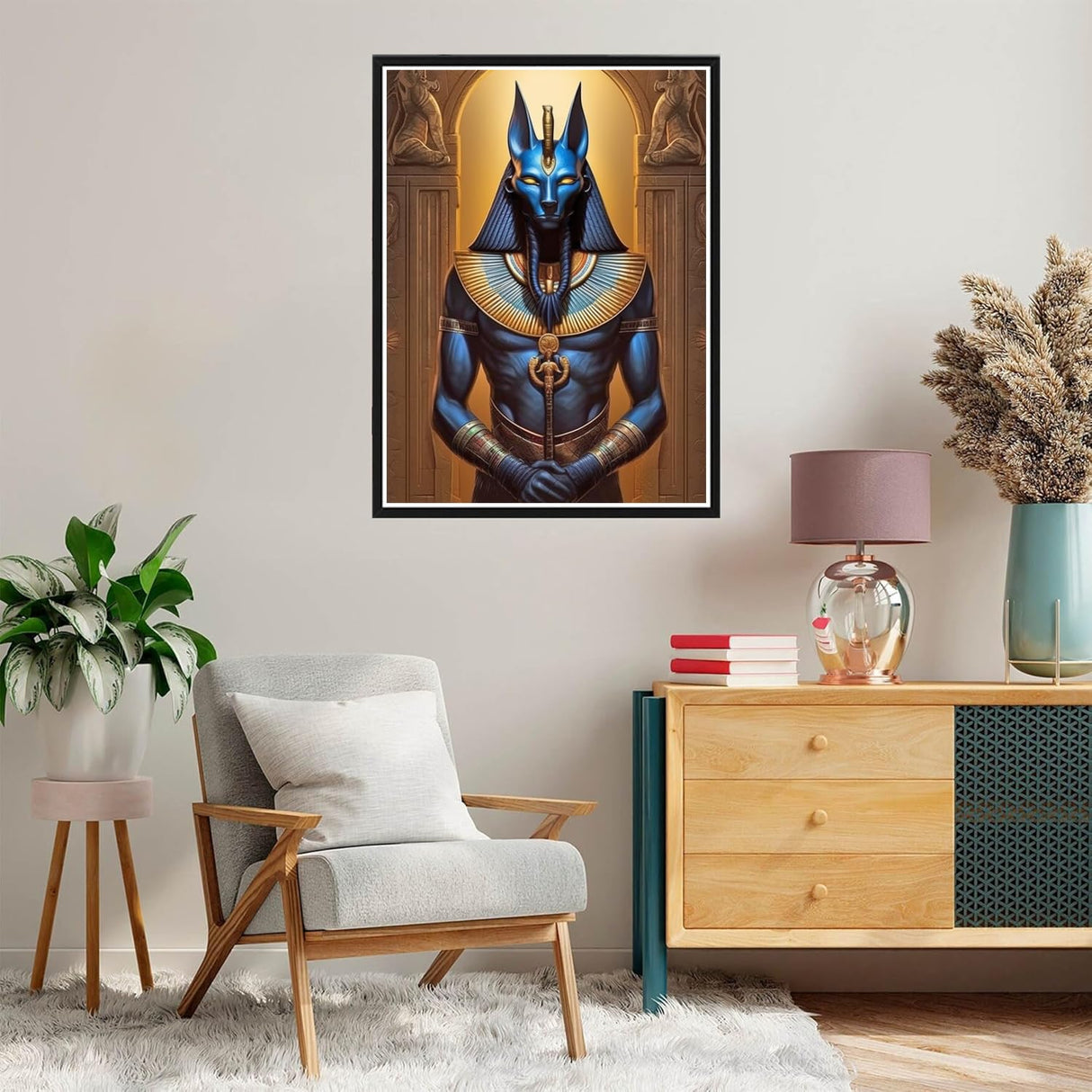 Diamond Art Painting Egyptian God Anubis Egypt Gods of Egypt Mythology Kit for Adults Diamond Art Painting by Number Kits Gem Art Wall Home Decor(Canvas 11.8 x15.8inch) WoodArtSupply