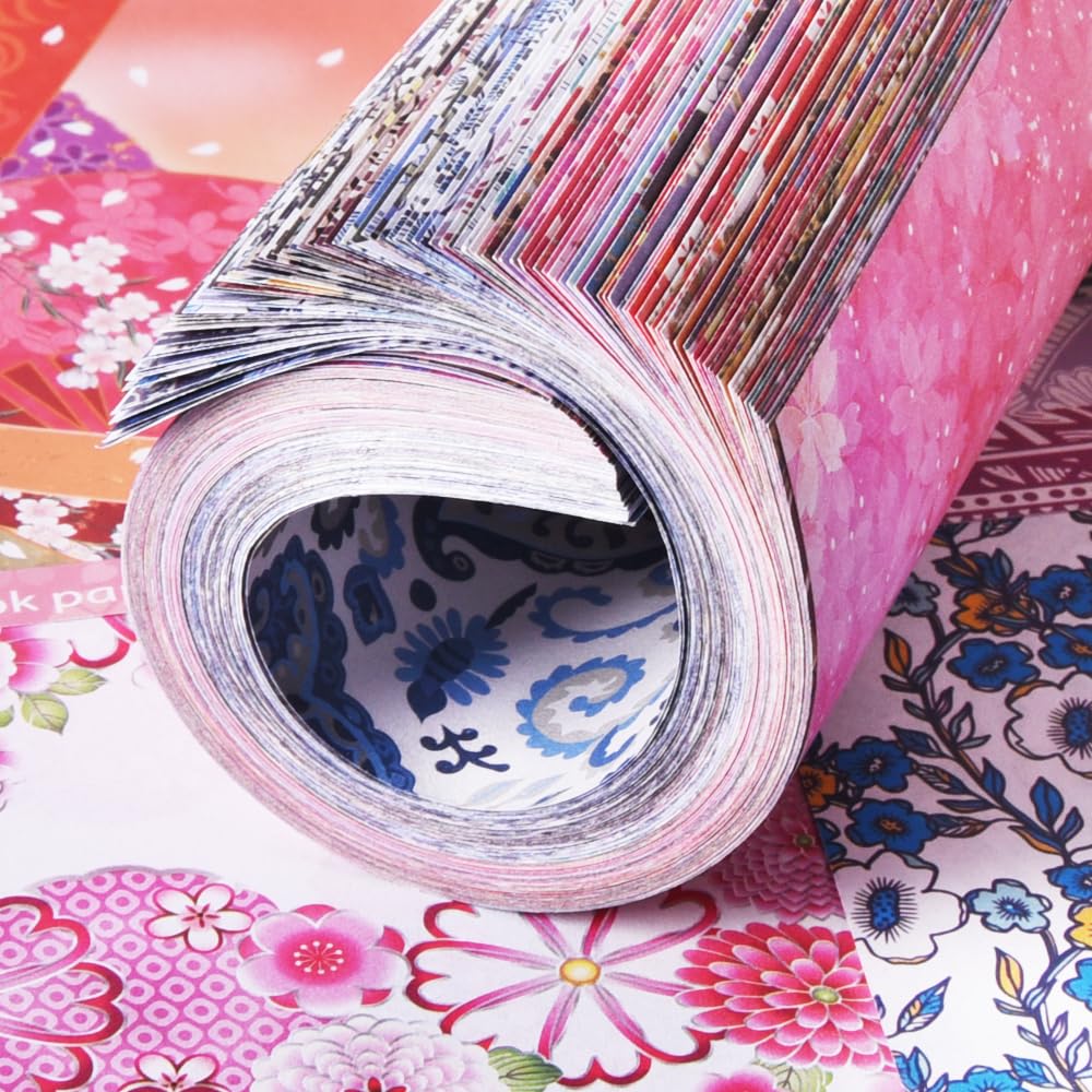 Origami Paper Kit Dobule Sided 100 Sheets 100 Colors 6 Inch Japanese Chiyo Square Easy Fold Arts Crafts DIY Handwork Origami Papers Beginner Sakuras Baroque Mifuner
